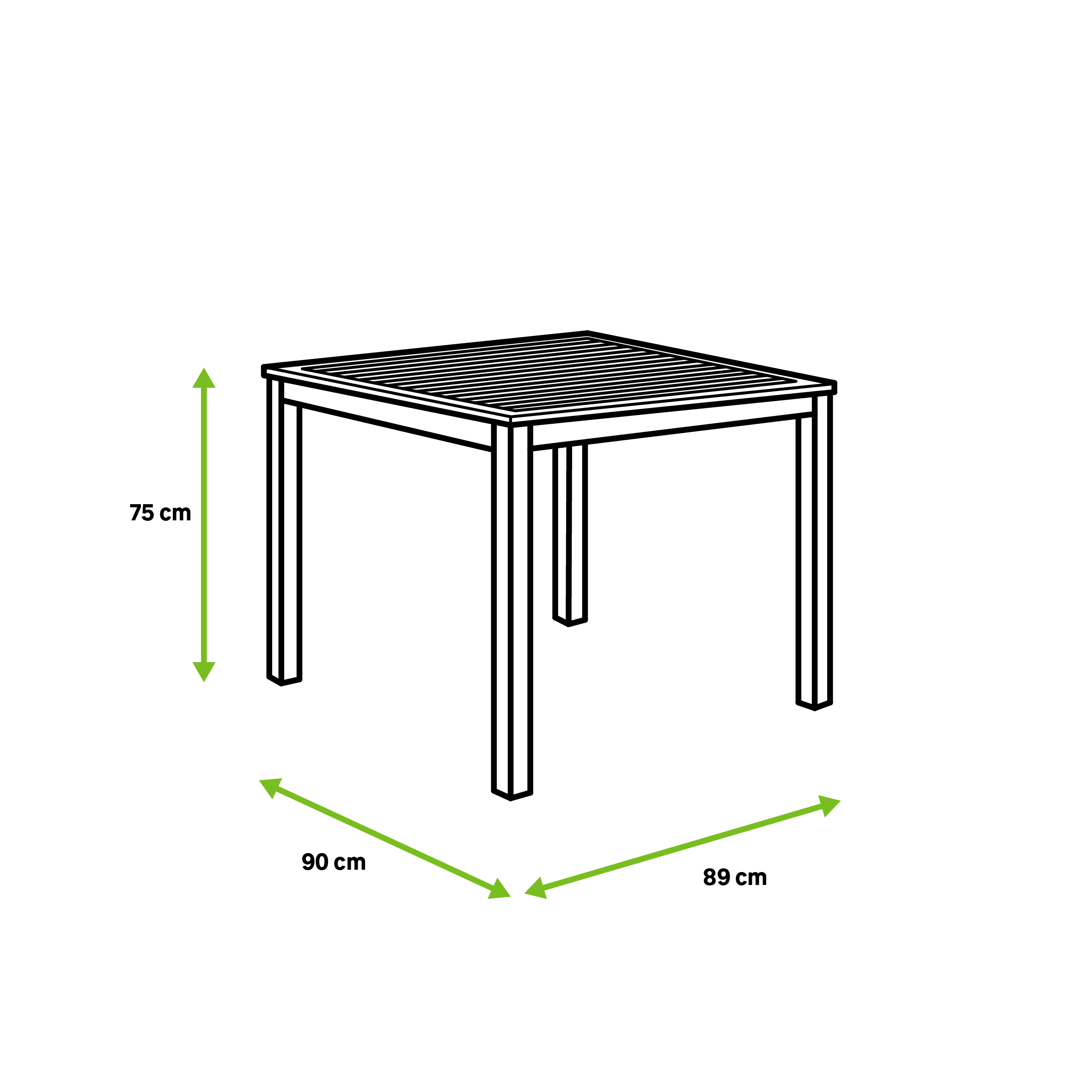 Mesa de alumínio NATERIAL ORIS 89X89CM - 7