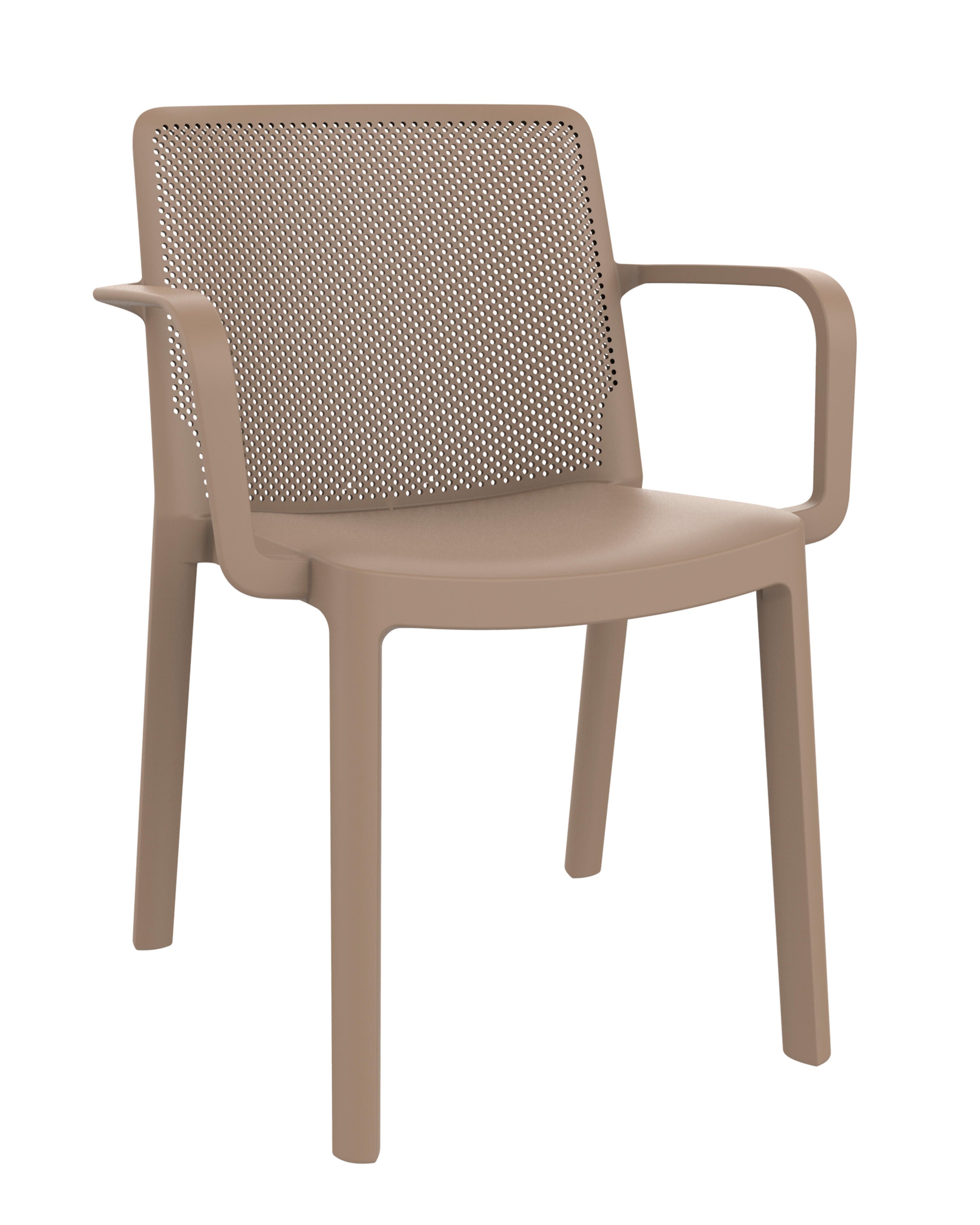 Silla de resina con brazos resol fresh color arena