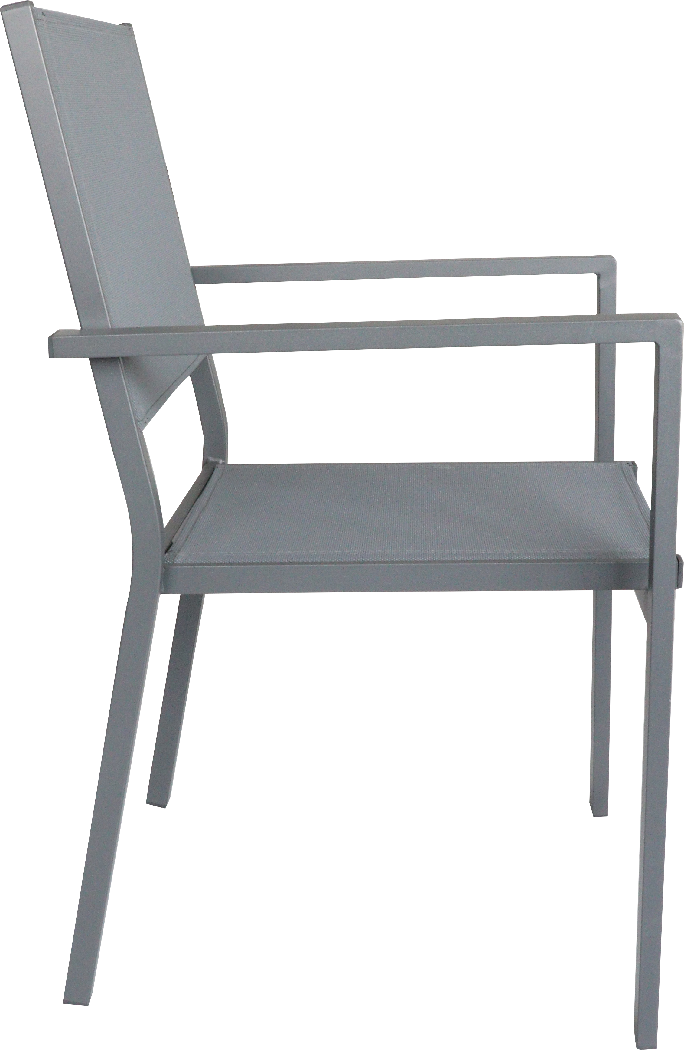 Sedia da giardino con braccioli Lisbon, struttura e seduta in textilene antracite - 4