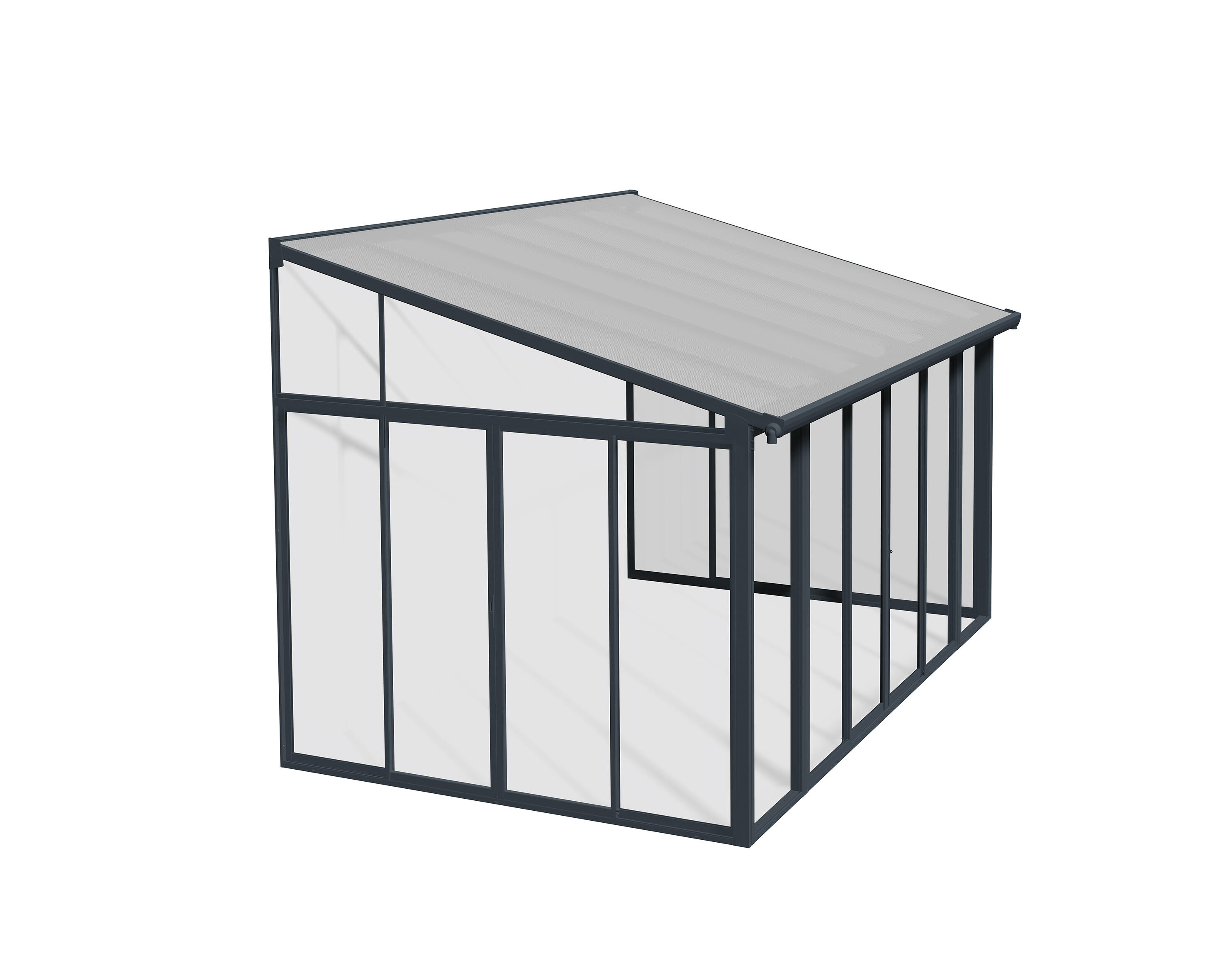 pergola para porche de aluminio palram sanremo de 425 x 277 m gris antracita