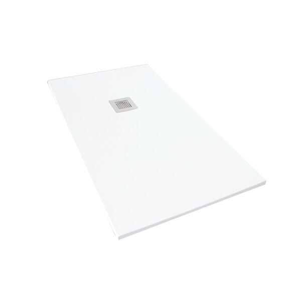 Plato de ducha moon 100x80 cm blanco + rejilla + válvula