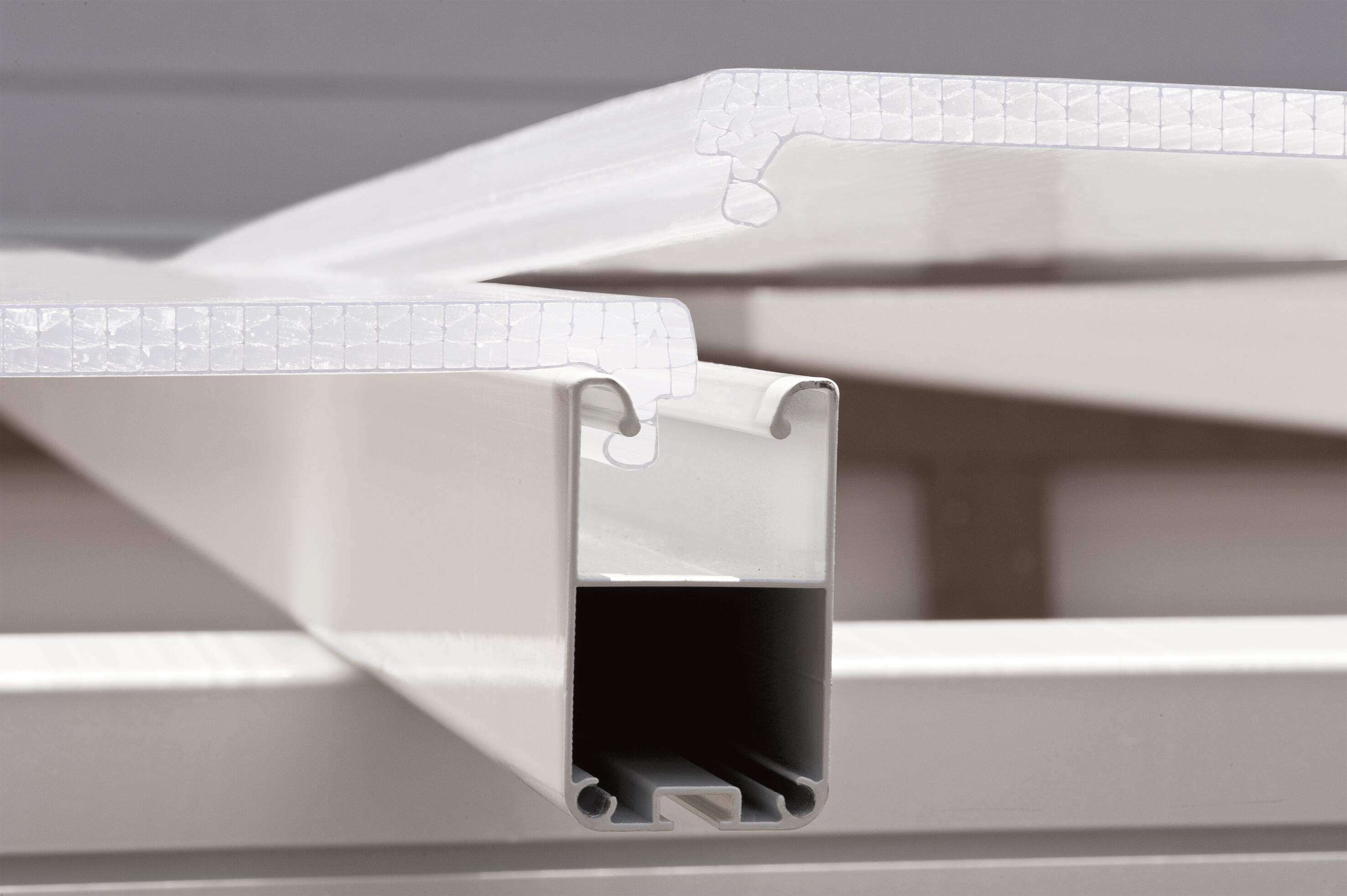 Pérgola de aluminio cerrada San Remo blanco de 380x435 cm con vidriado - 9