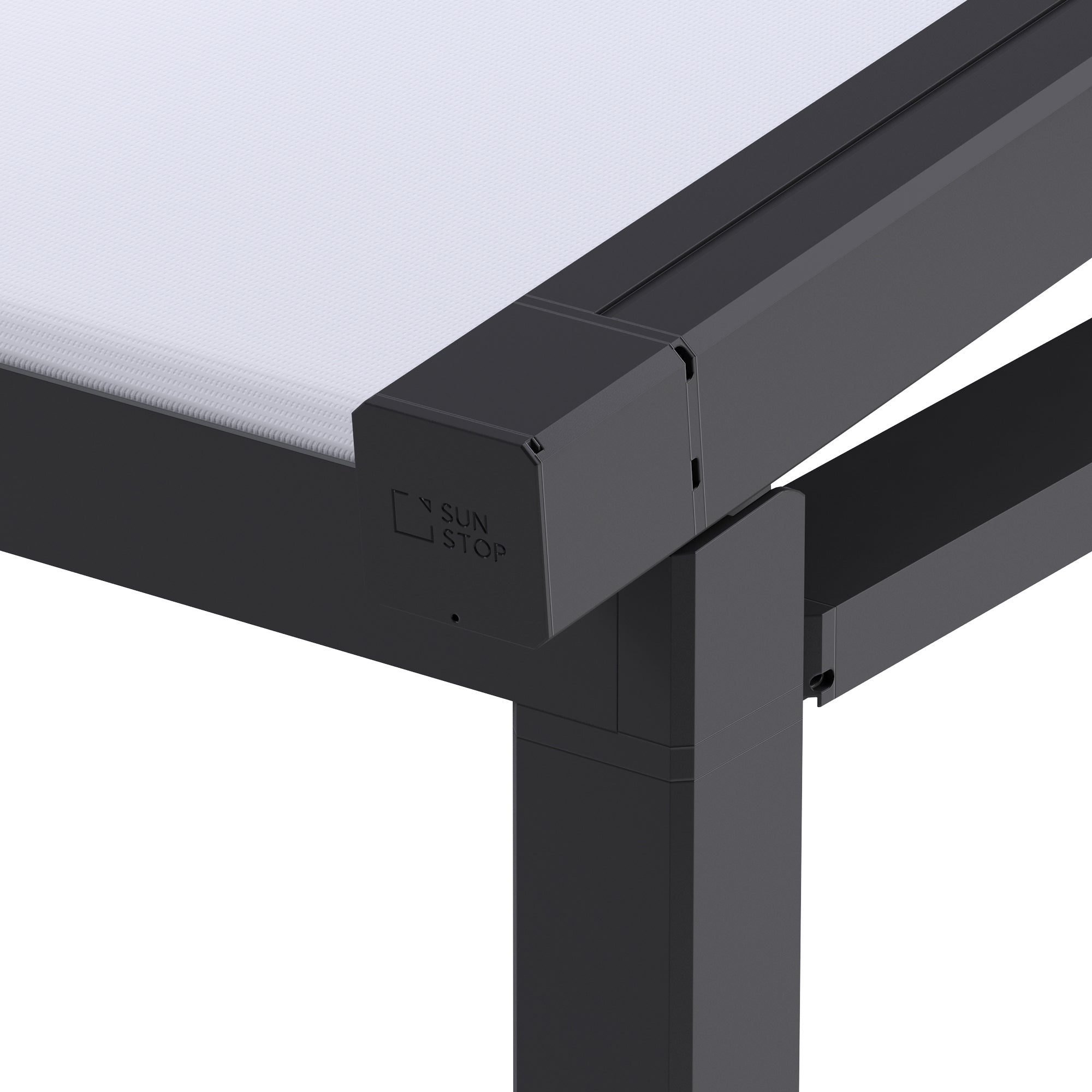 Pérgola tensada marsella 4x3 m gris lona blanca