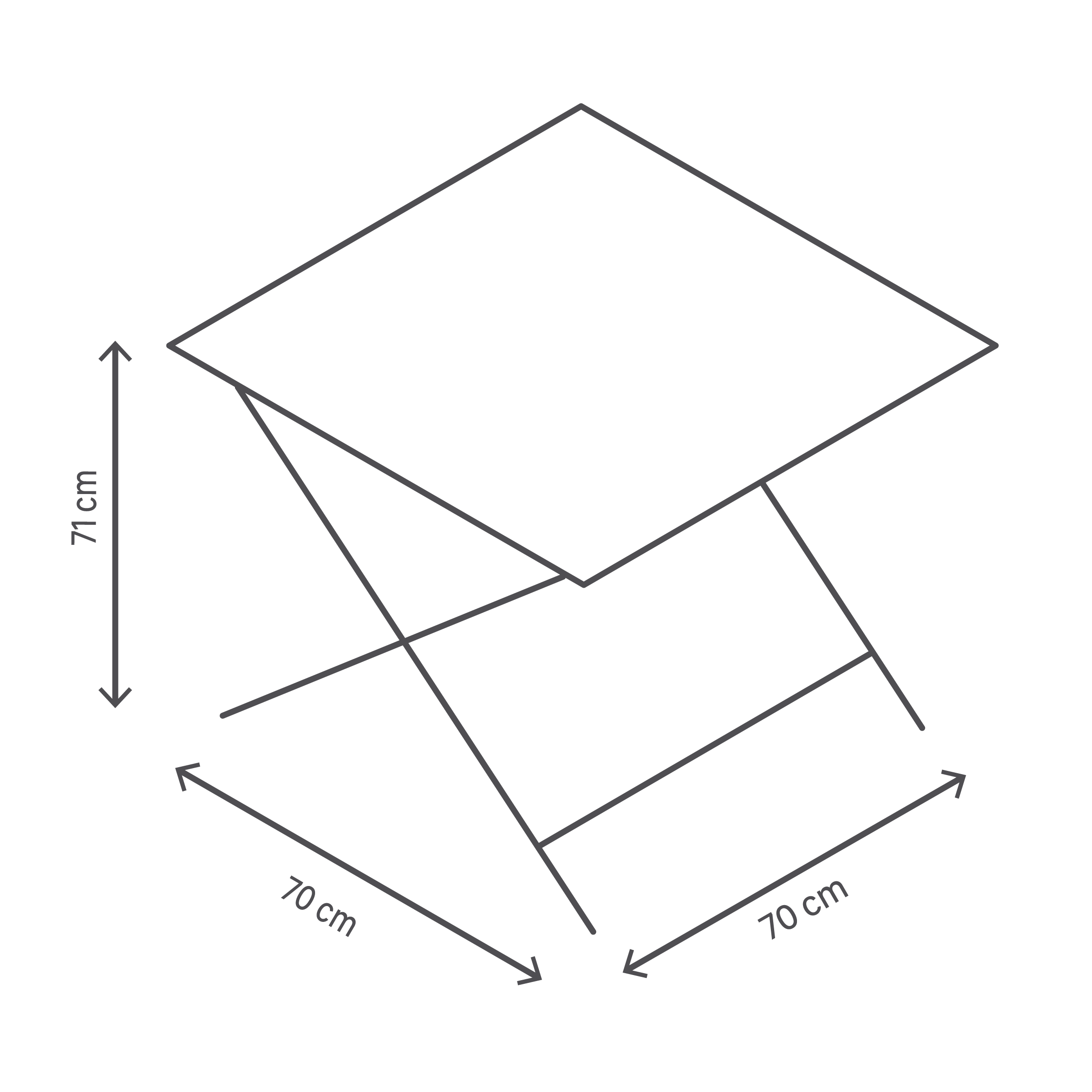 Mesa para balcón plegable de acero Flora blanco de 70x70x71 cm - 2