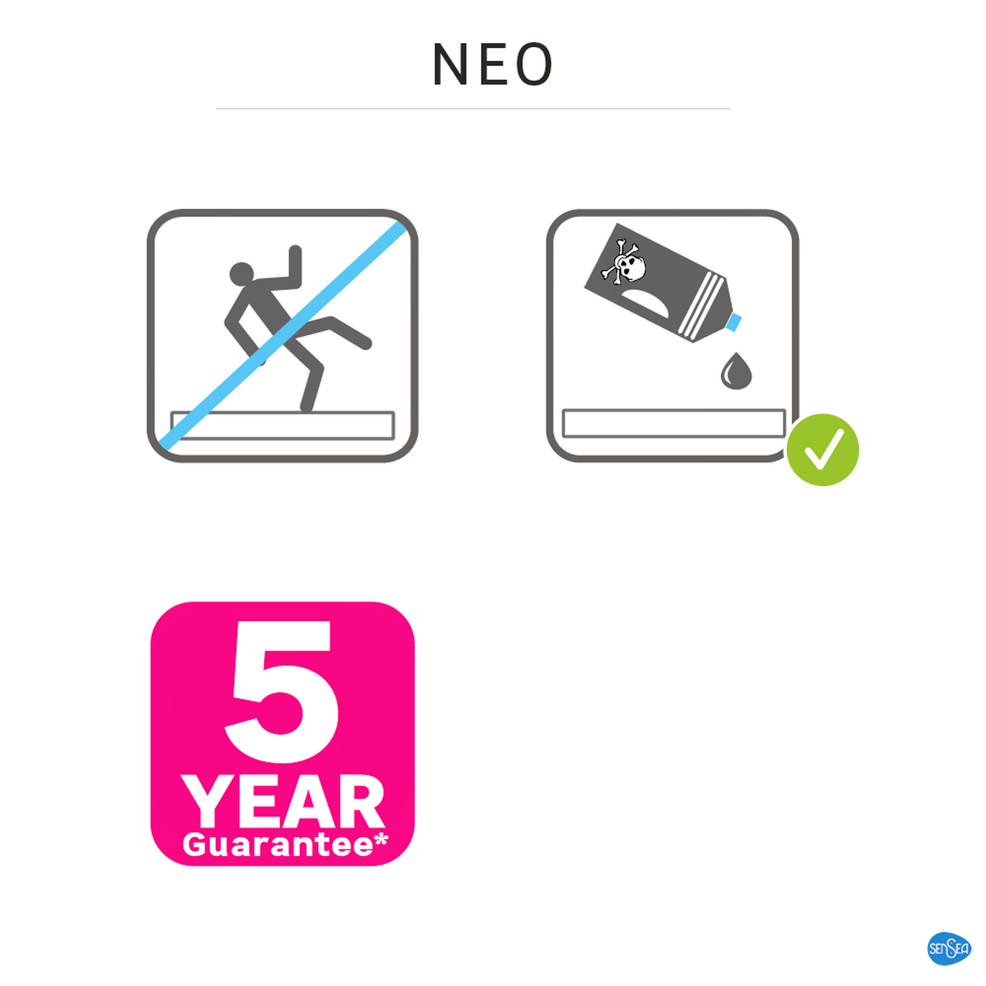 Base de duche NEO CARGA MINERAL BRANCA 100X80CM - 8