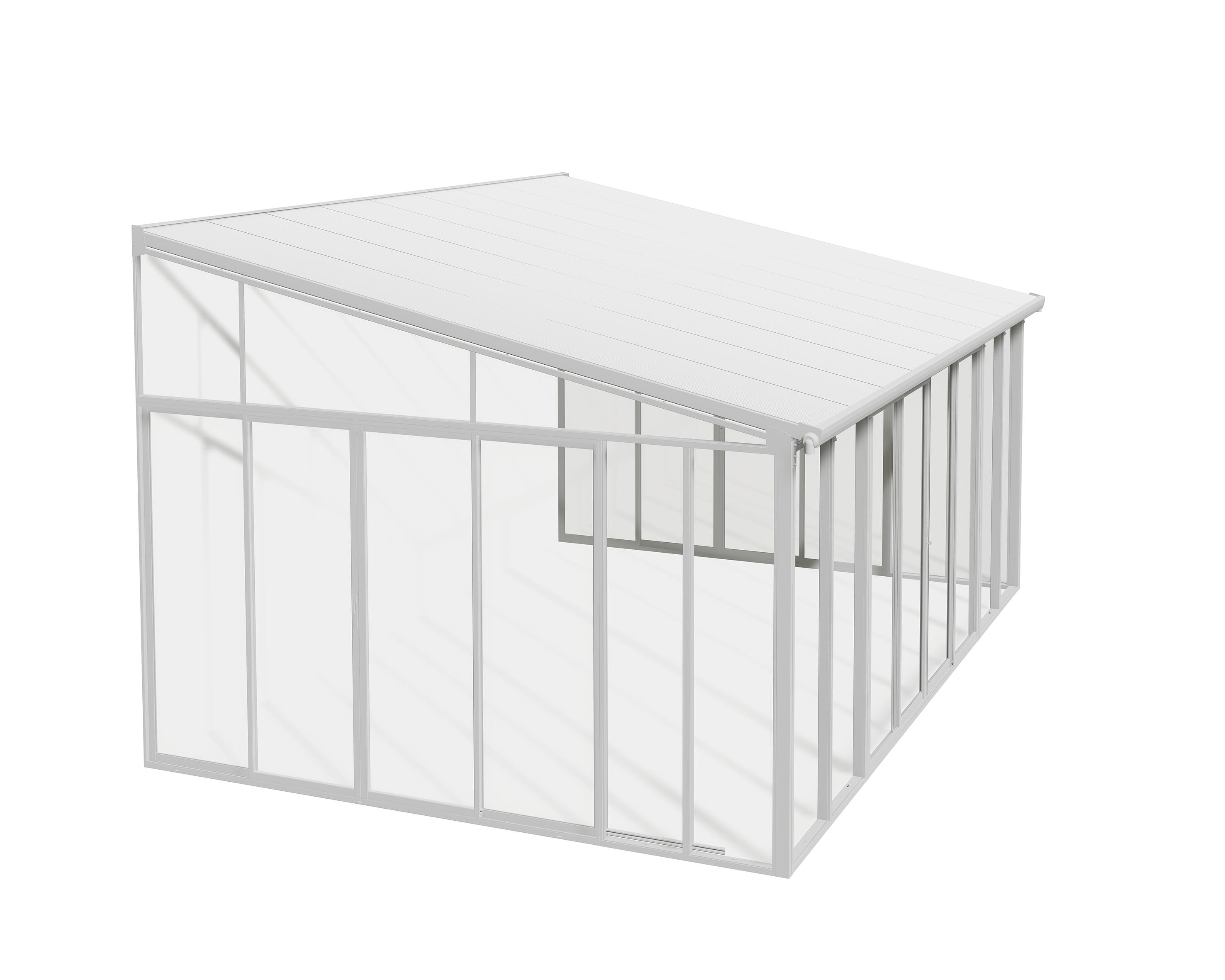 Pérgola de aluminio cerrada San Remo blanco de 380x435 cm con vidriado - 5