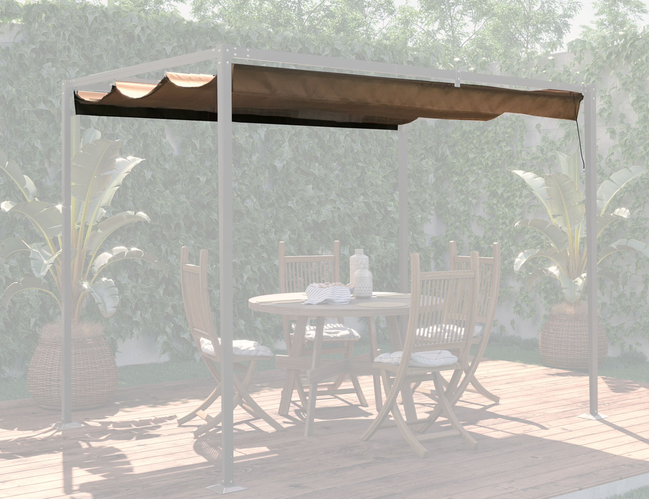Toldo para pérgola de poliéster marrón Malta de 300x200 cm - 2