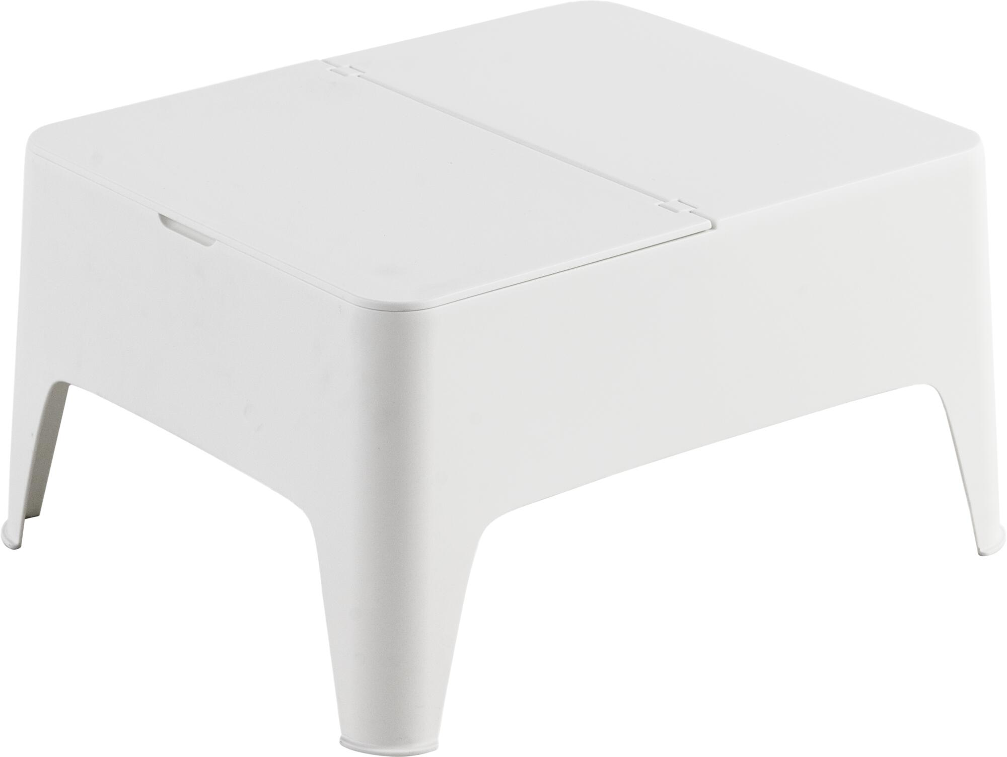 Mesa auxiliar de jardín de polipropileno alaska blanco de 58x30x58 cm
