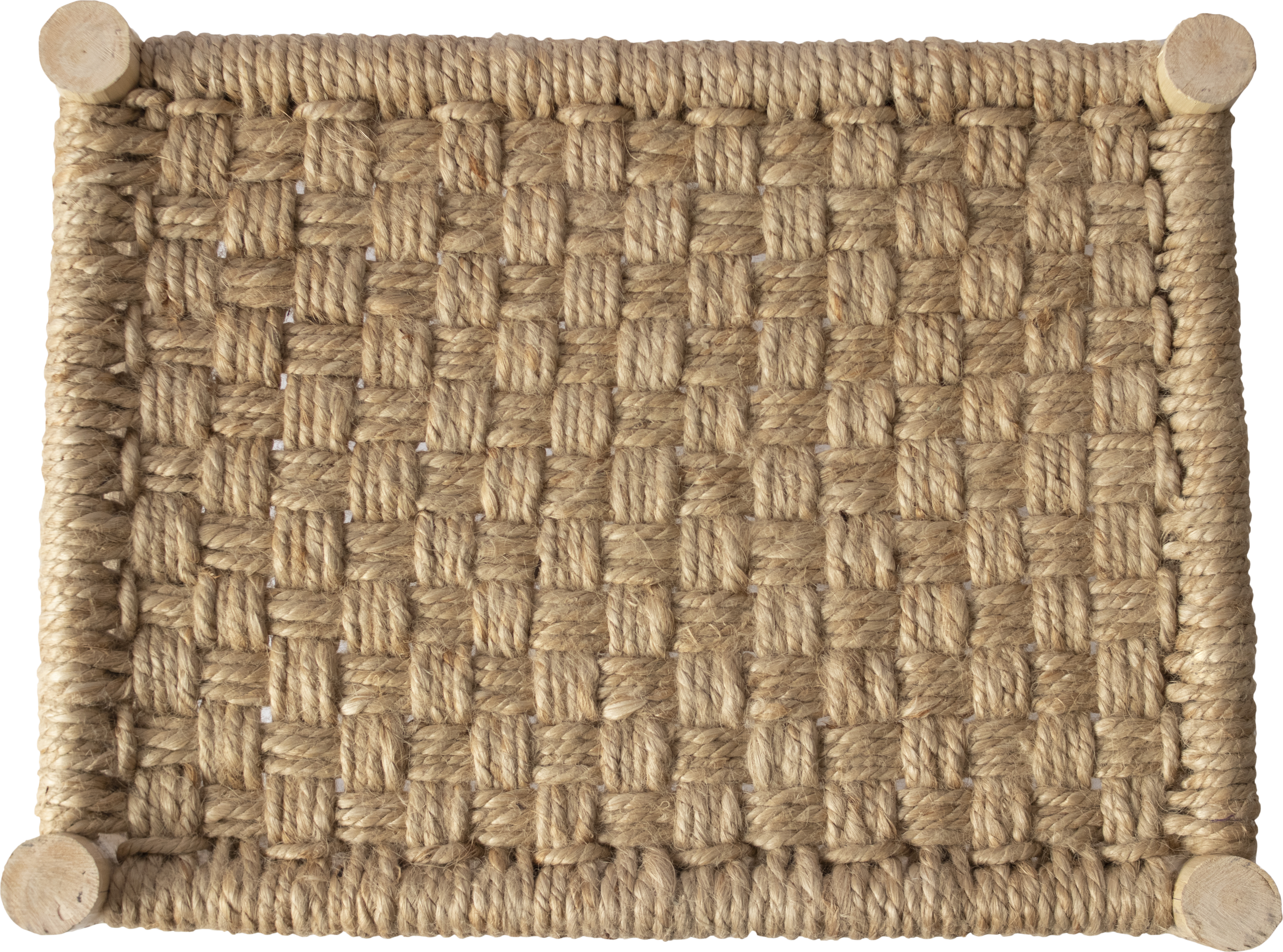 Reposapiés decorativo madera rectangular Grande blanco 60x30x45cm - 6