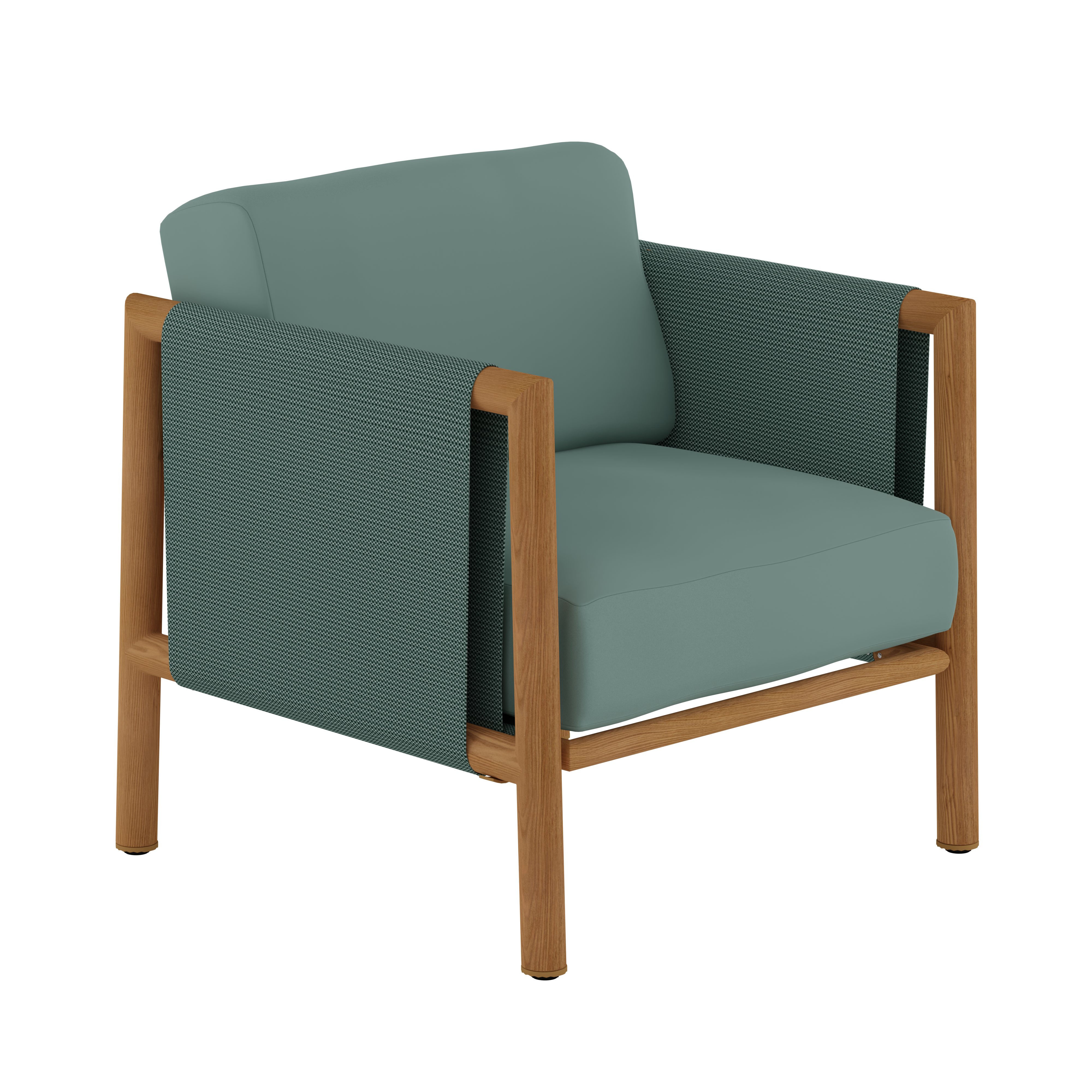 Sillón de jardín de aluminio con cojín Kobe verde - 5