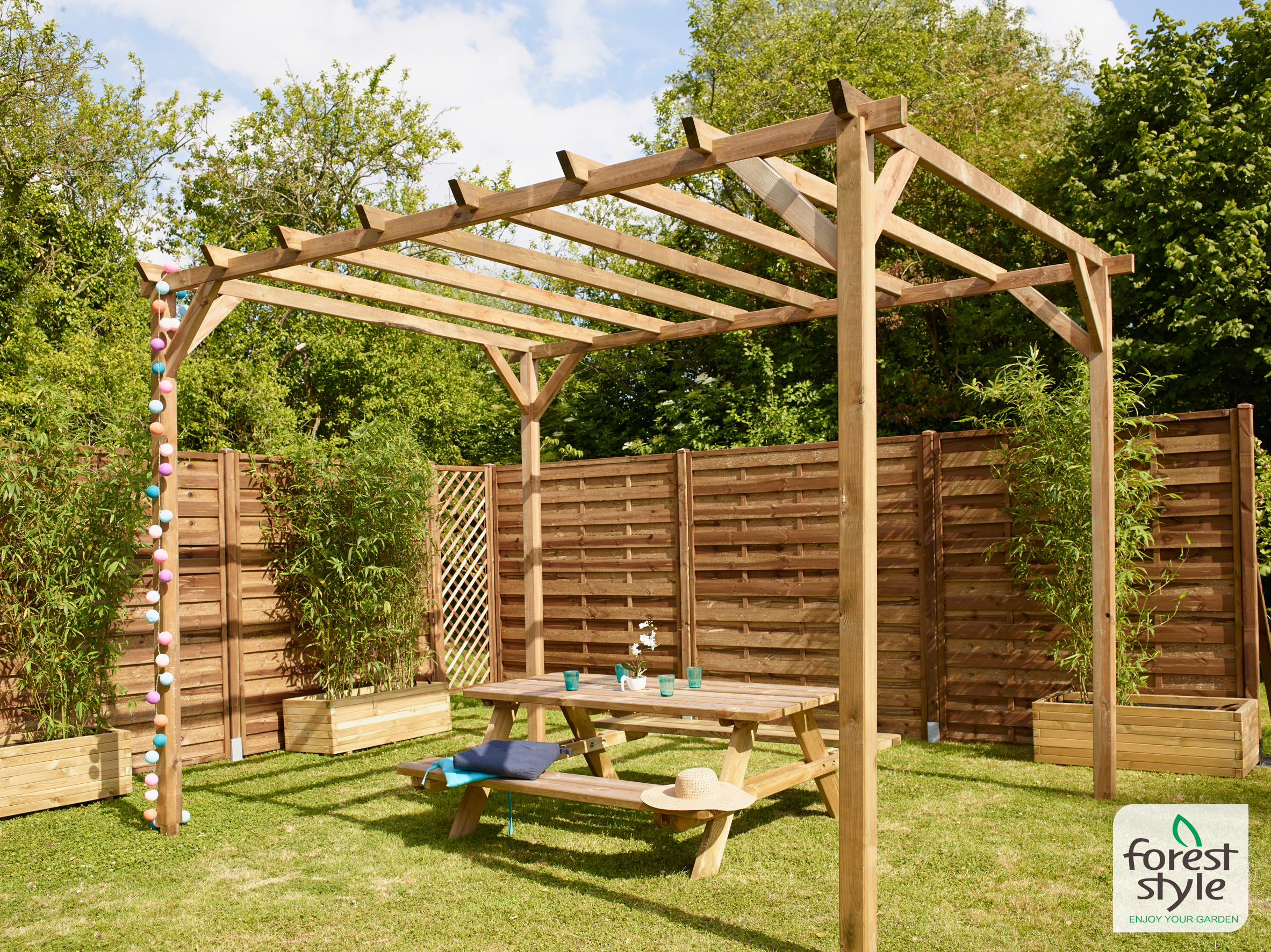 Pérgola de madeira MAGDALIE 400X300X249CM - 2