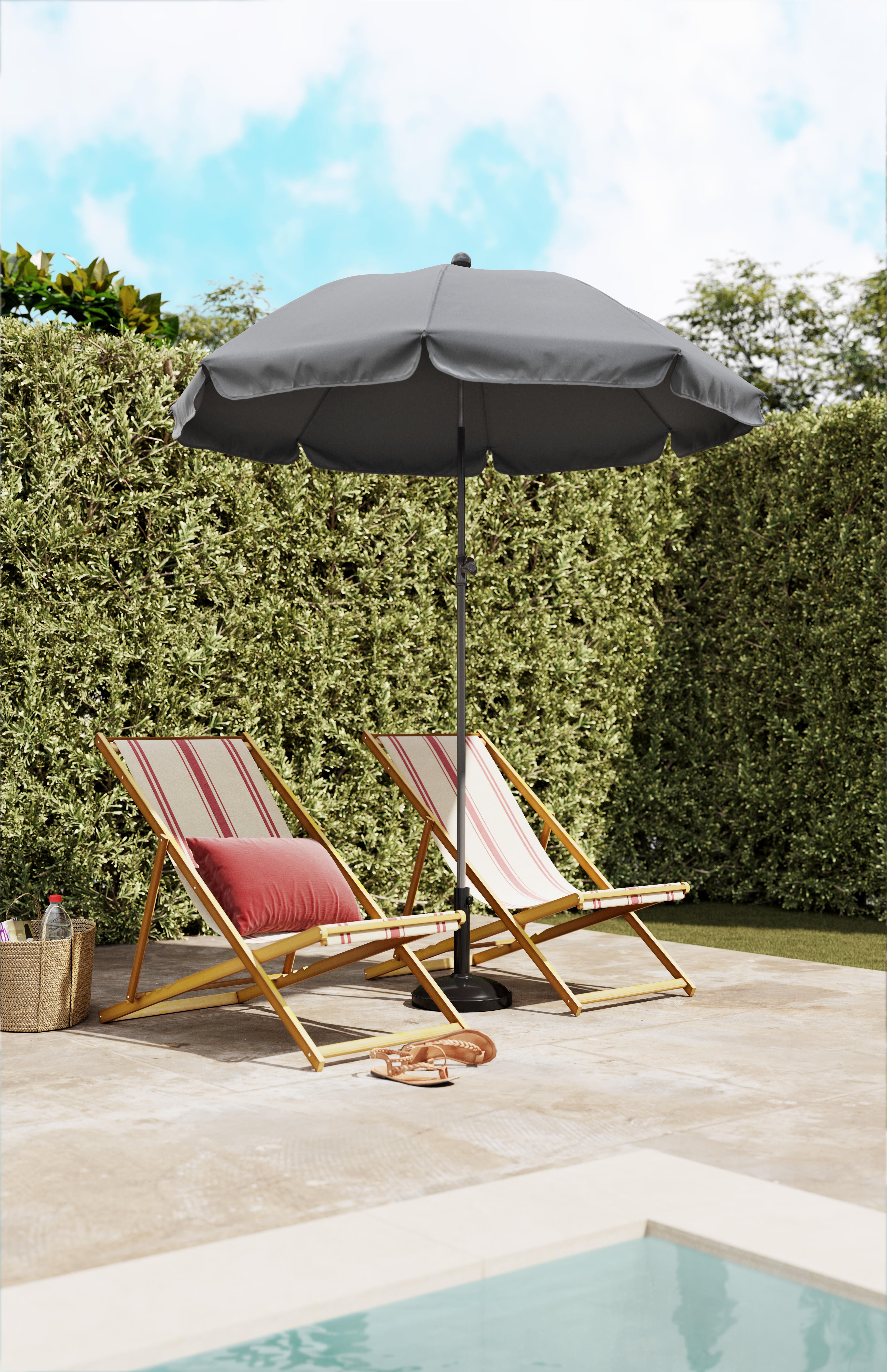 Parasol de mástil central redondo de acero COMATEX gris ø 200 cm - 3