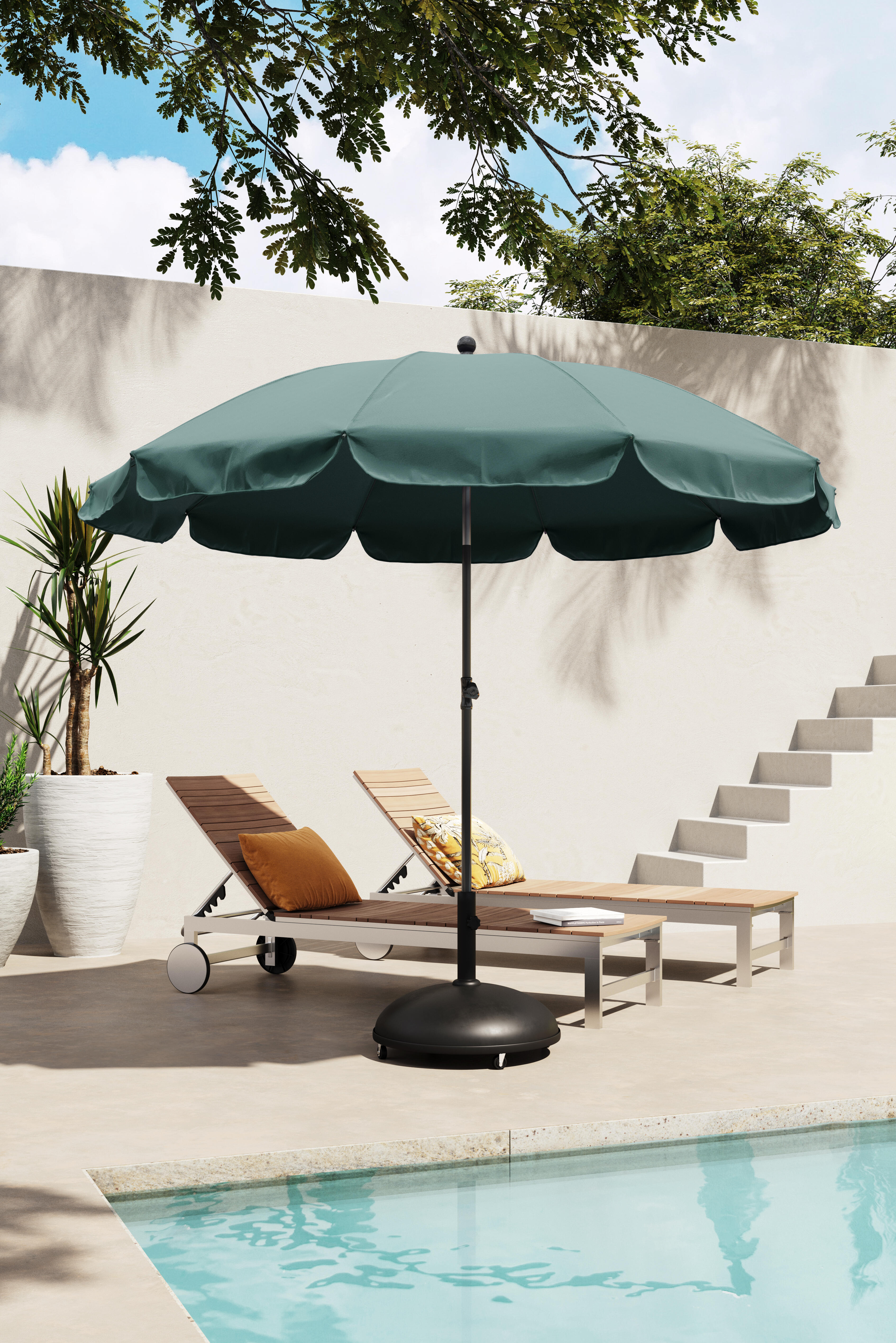 Parasol de mástil central redondo de acero COMATEX D250 verde ø 250 cm - 3