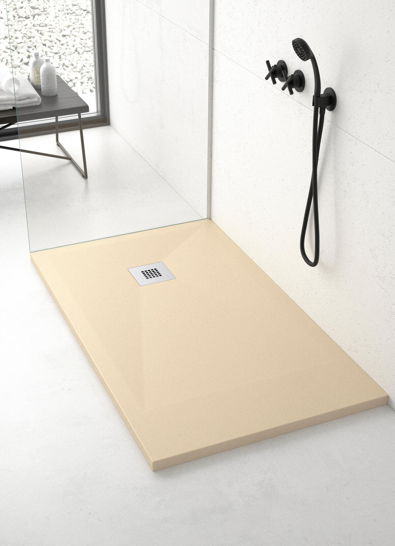 Plato de ducha Play 110x70 cm crema - 2