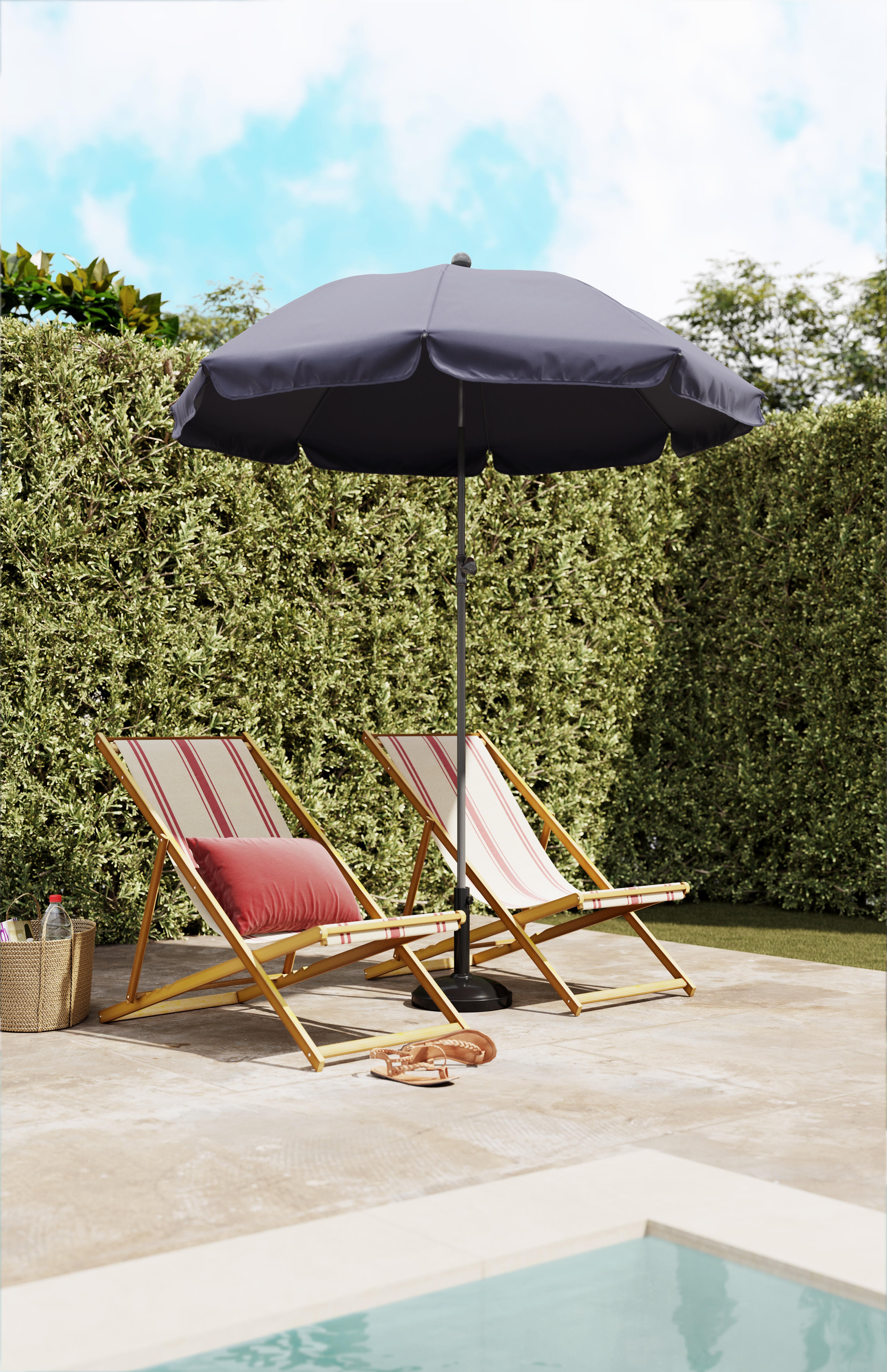 Parasol de mástil central redondo de acero COMATEX D200 azul ø 200 cm - 3
