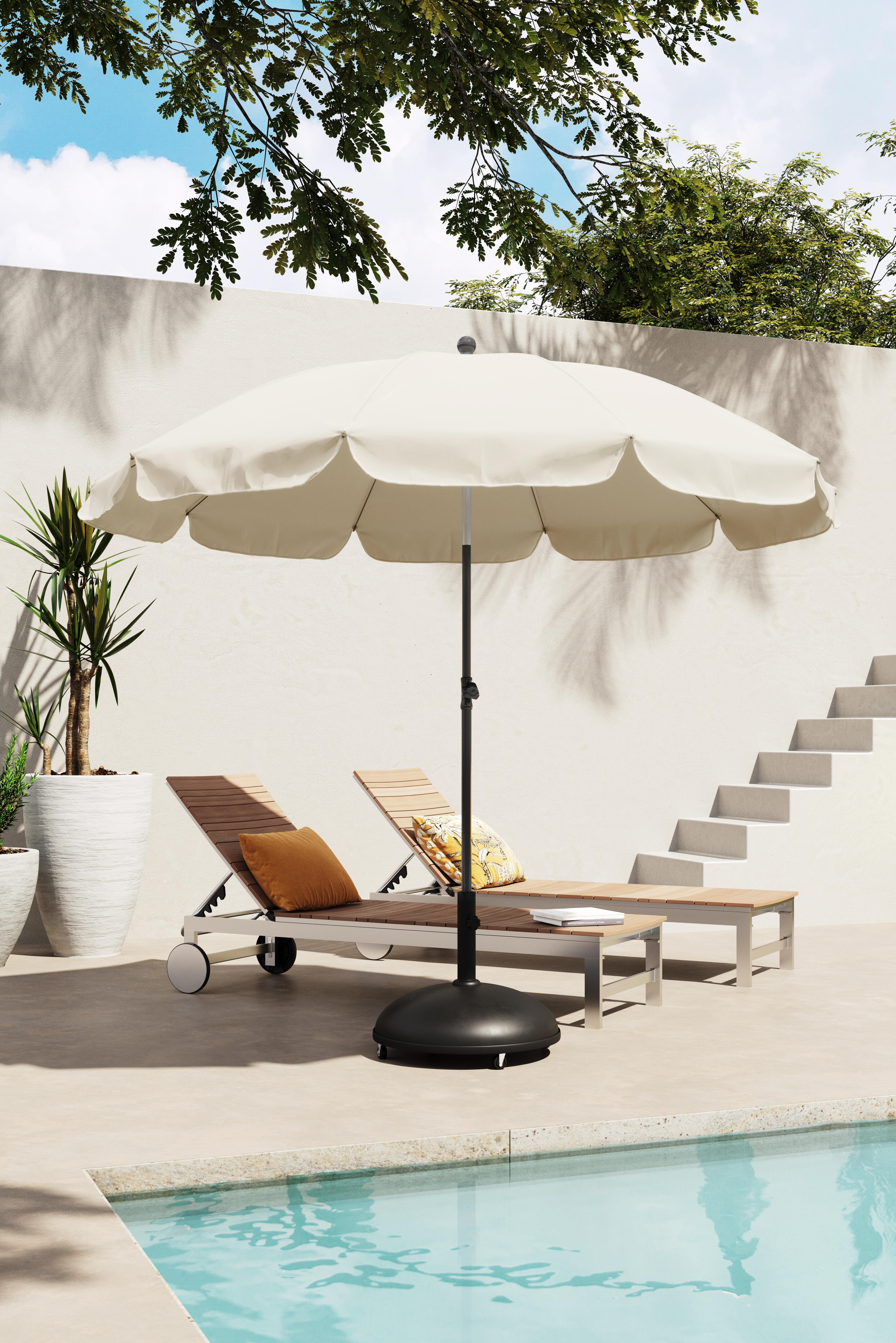 Parasol de mástil central redondo de acero COMATEX D250 beige ø 250 cm - 3