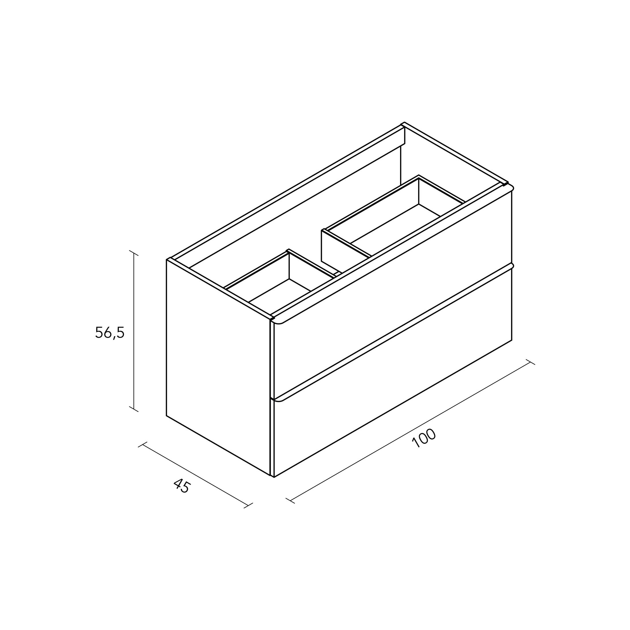 Mueble de baño con lavabo  Komplett roble gris  100x45 cm - 4