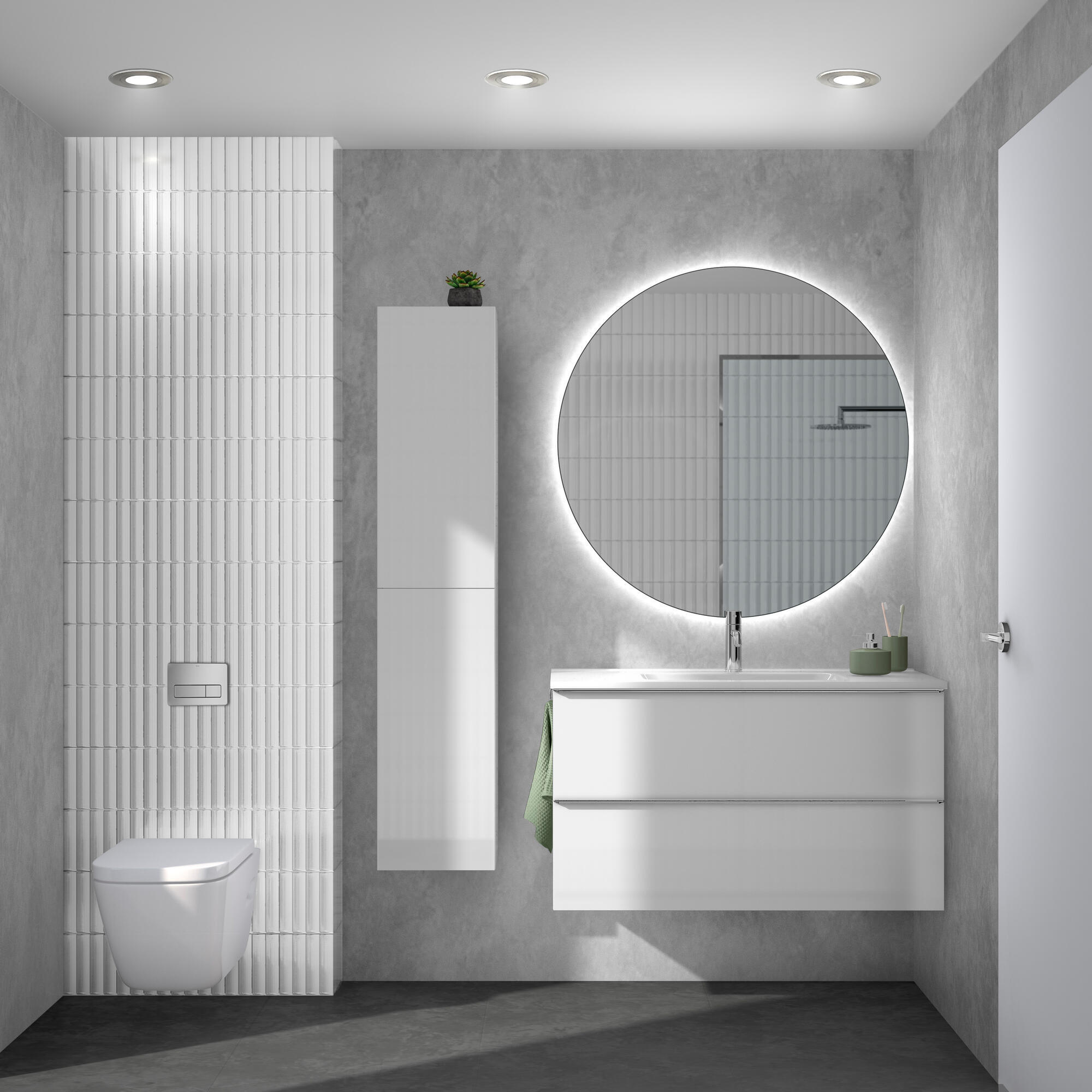 Mueble de baño con lavabo komplett blanco 100x45 cm