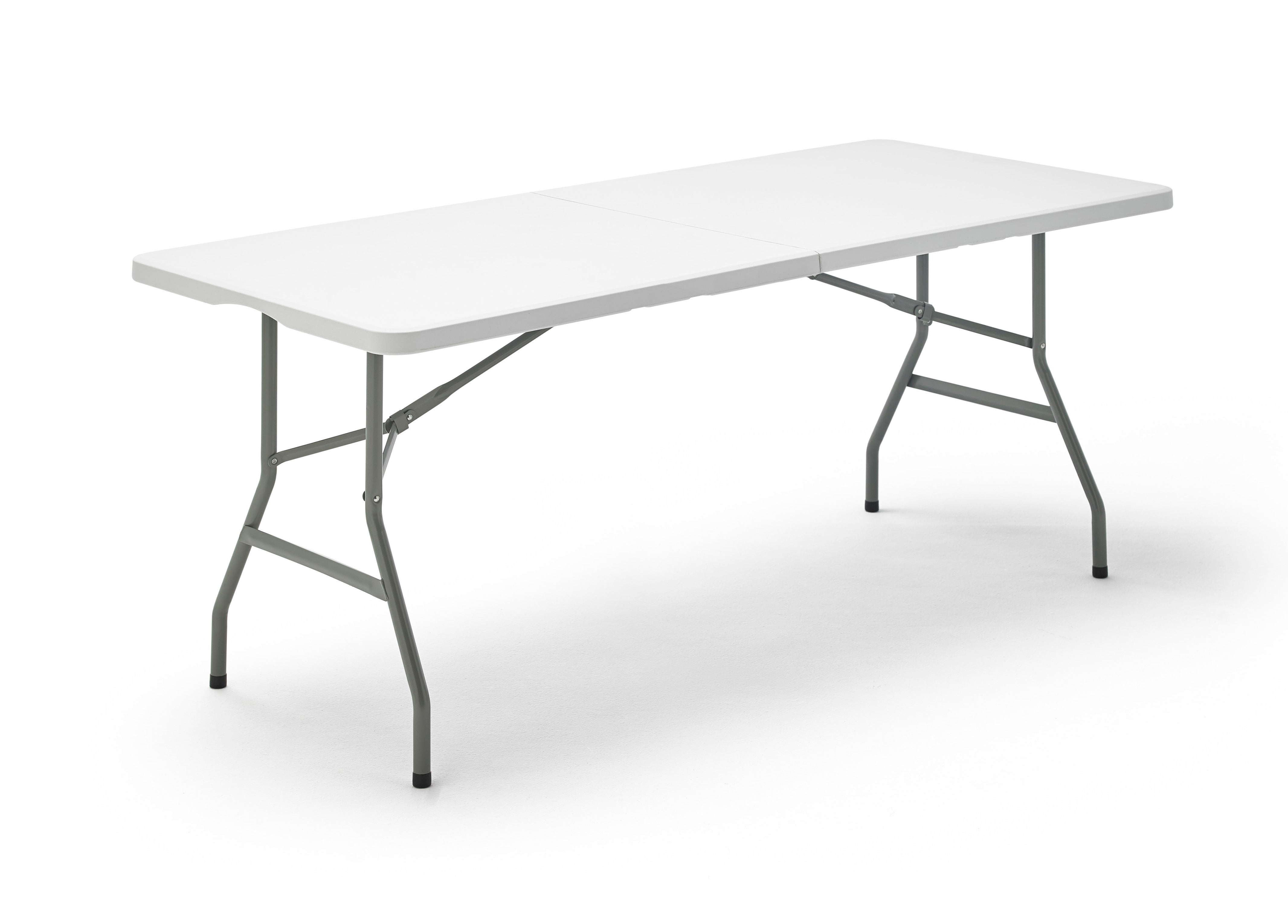 Mesa de acero plegable catering blanca de 180x74x74 cm