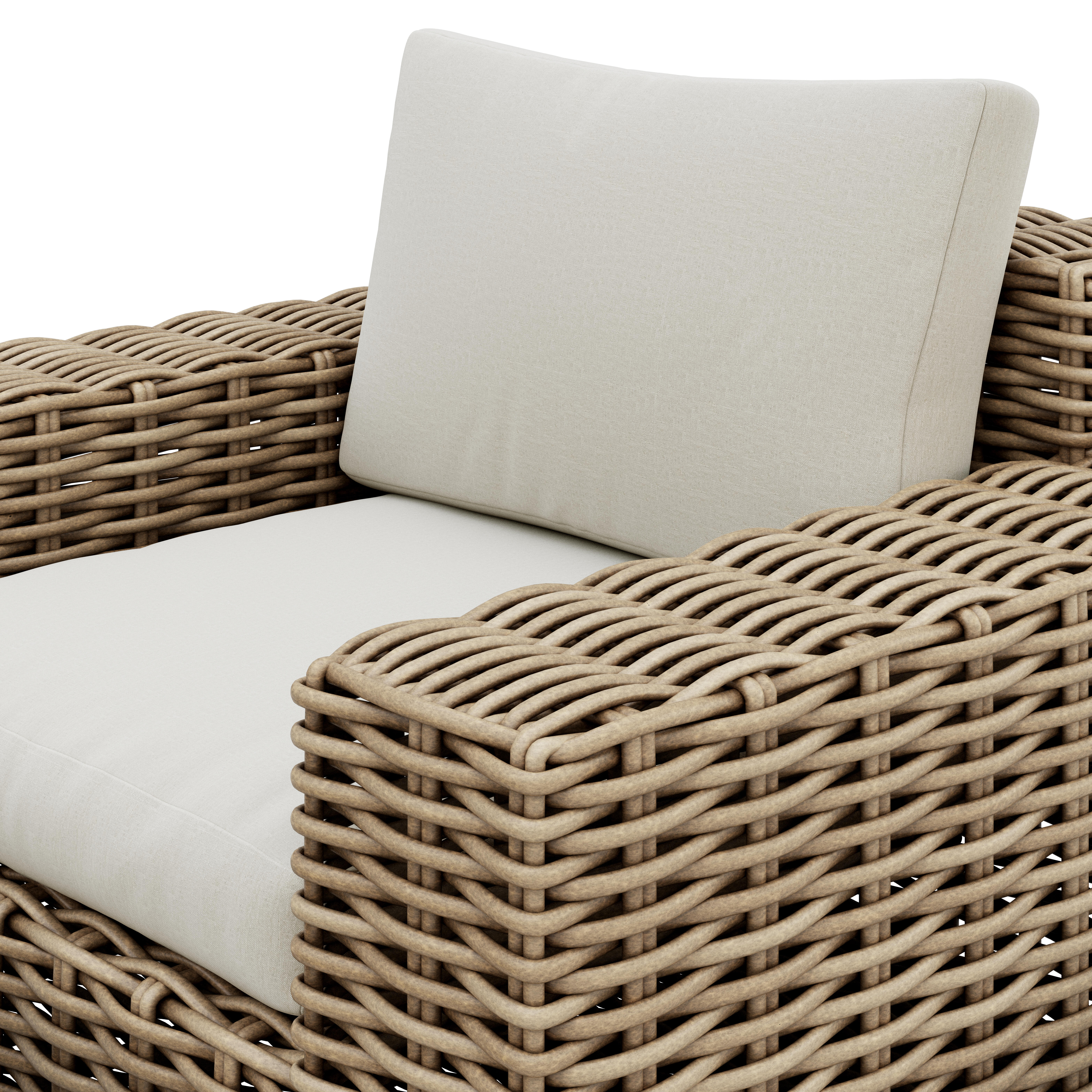 Sillón de jardín de ratán sintético con cojín new ayamonte multicolor