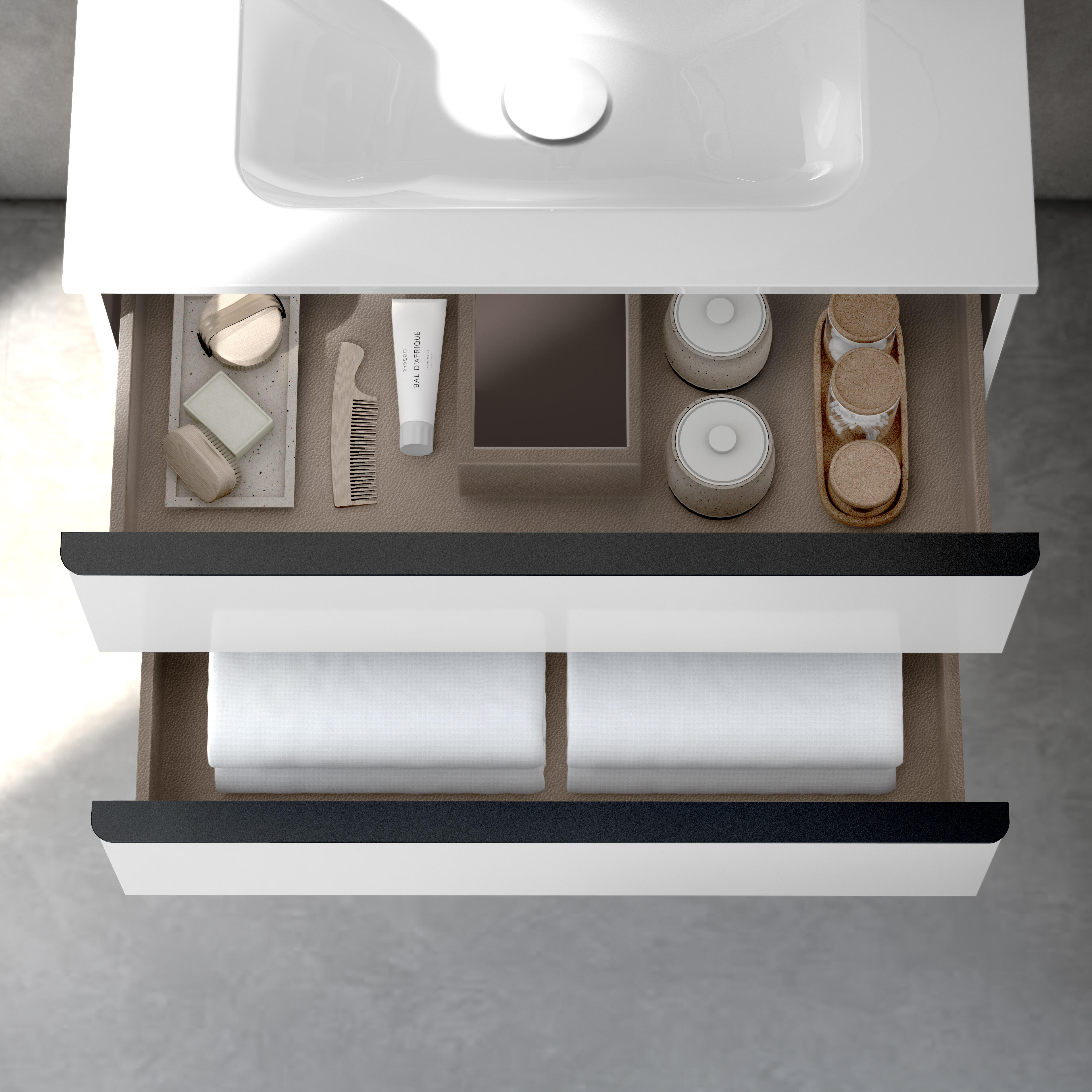 Mueble de baño Komplett imitación roble grisáceo 60x45 cm (lavabo no incluido) - 4