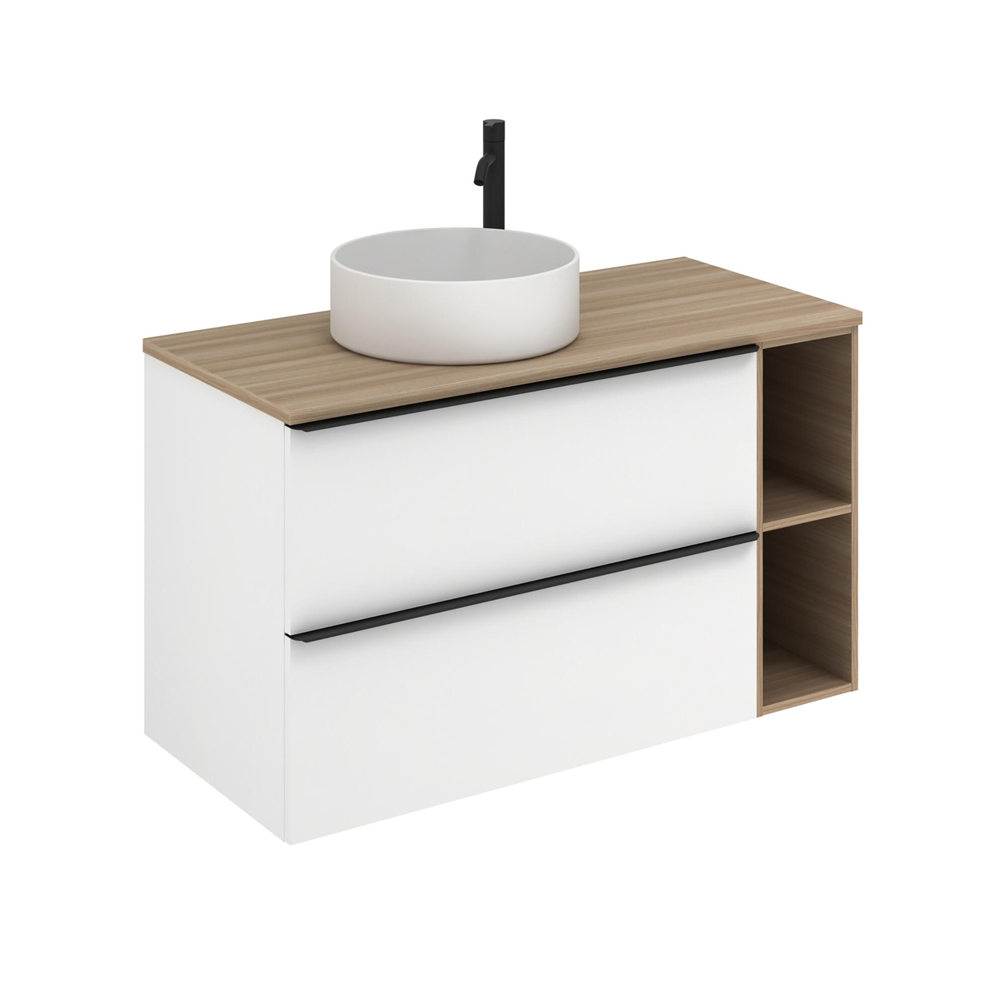 Móvel com tampo KOMPLET 100CM BRANCO PUXADOR NOGUEIRA TAMPO NOGUEIRA - 3