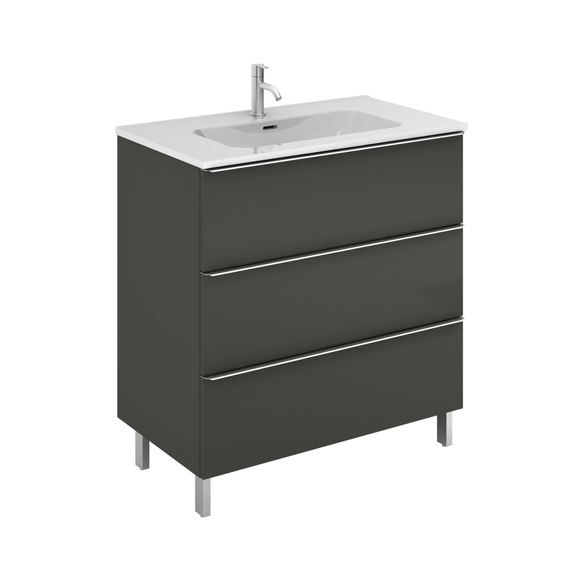 Mueble de baño komplett antracita 80x45 cm