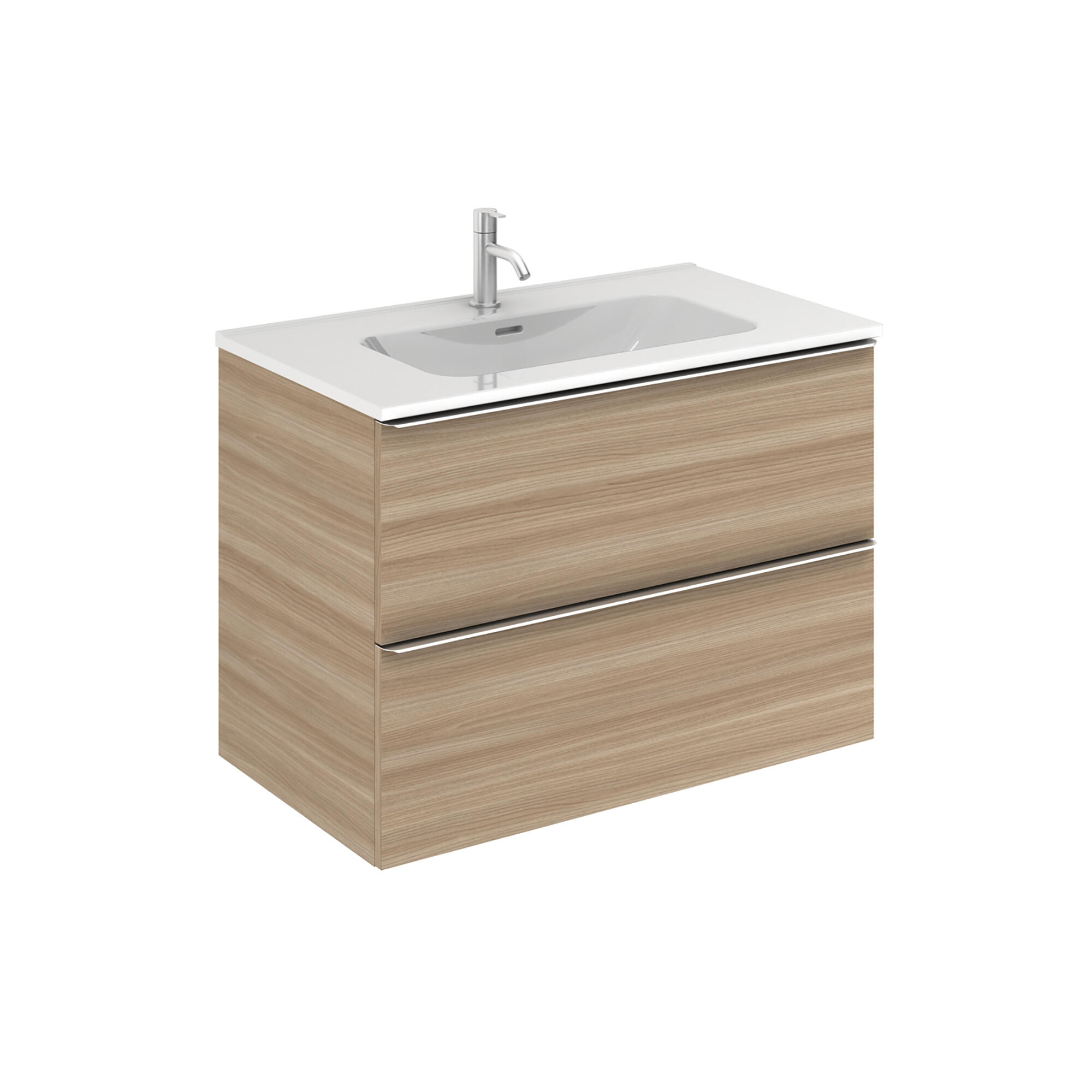 Mueble de baño komplett imitación nogal 80x45 cm