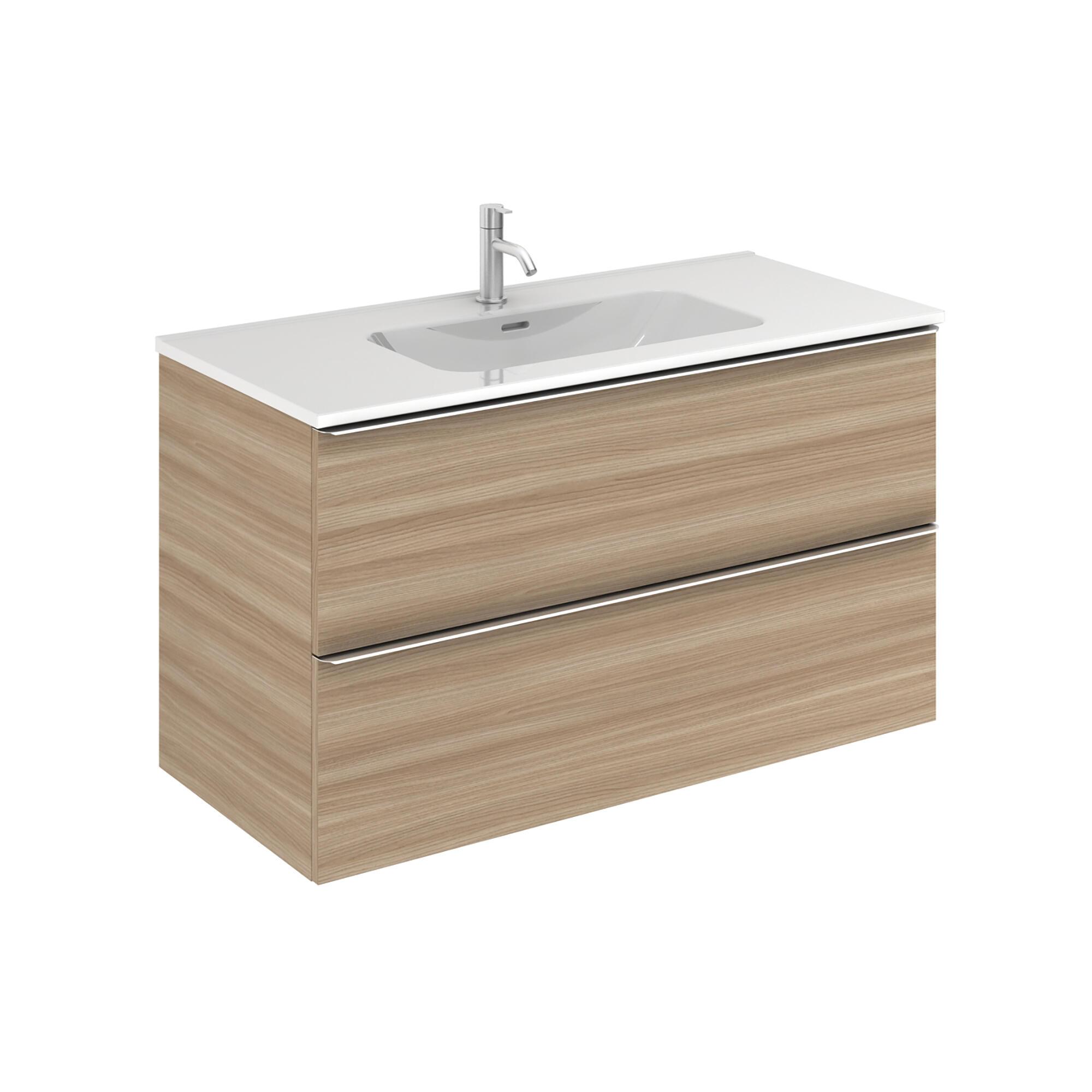 Mueble de baño komplett imitación nogal 100x45 cm