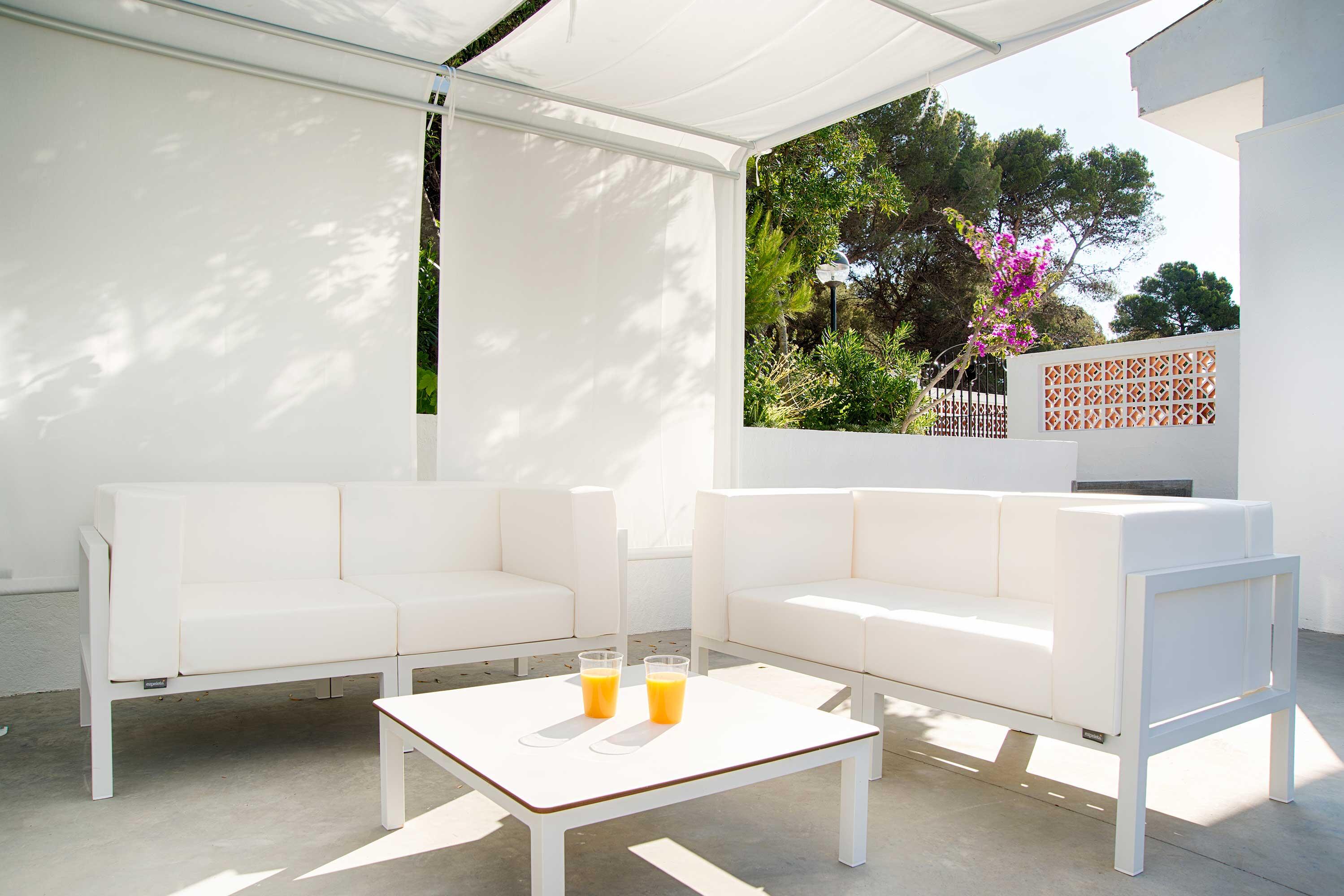 Conjunto de muebles de jardín marine blanco para 4 comensales