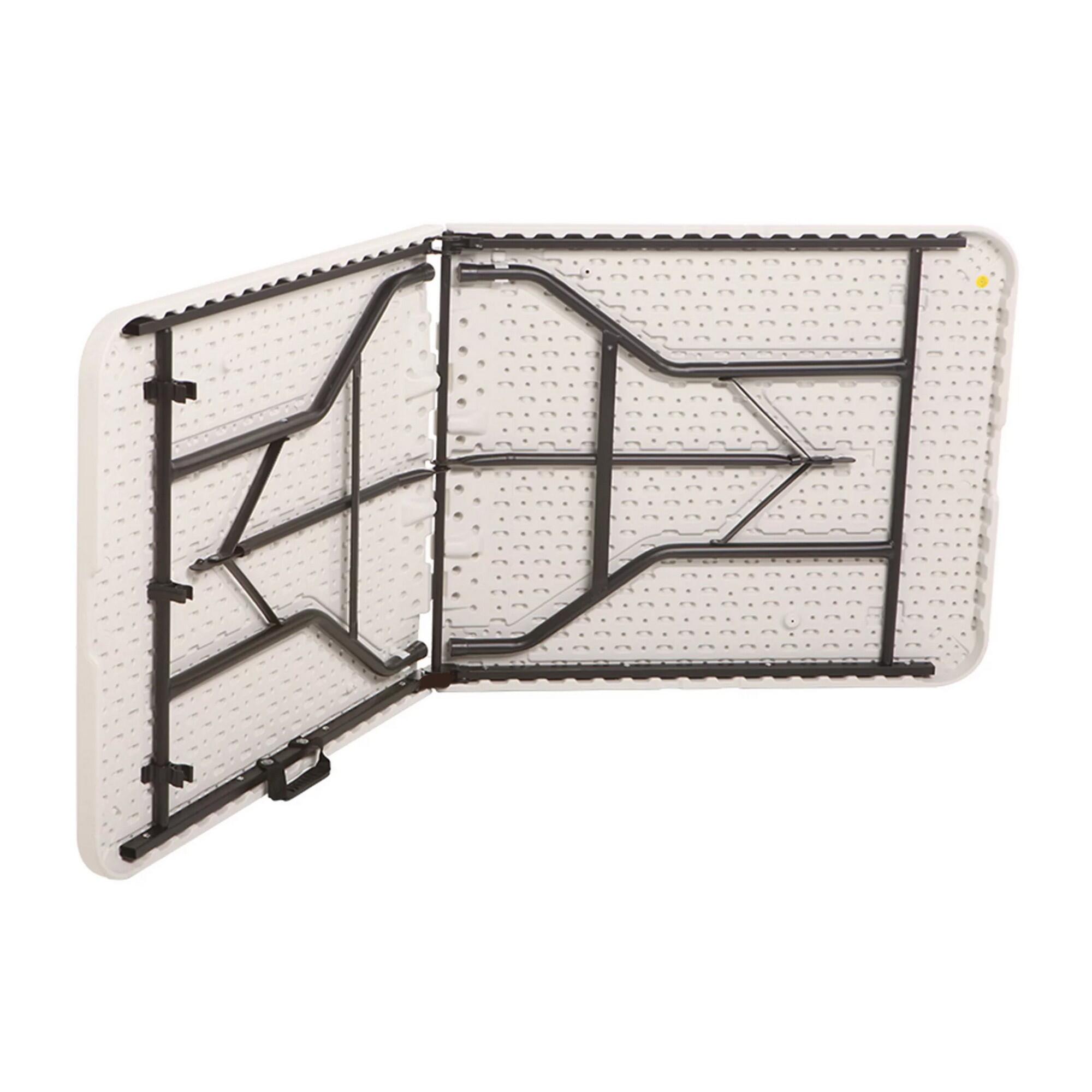 Tavolo pieghevole Catering piano polietilene, gambe acciaio, richiudibile a valigetta, bianco 180x70cm H 74cm - 2