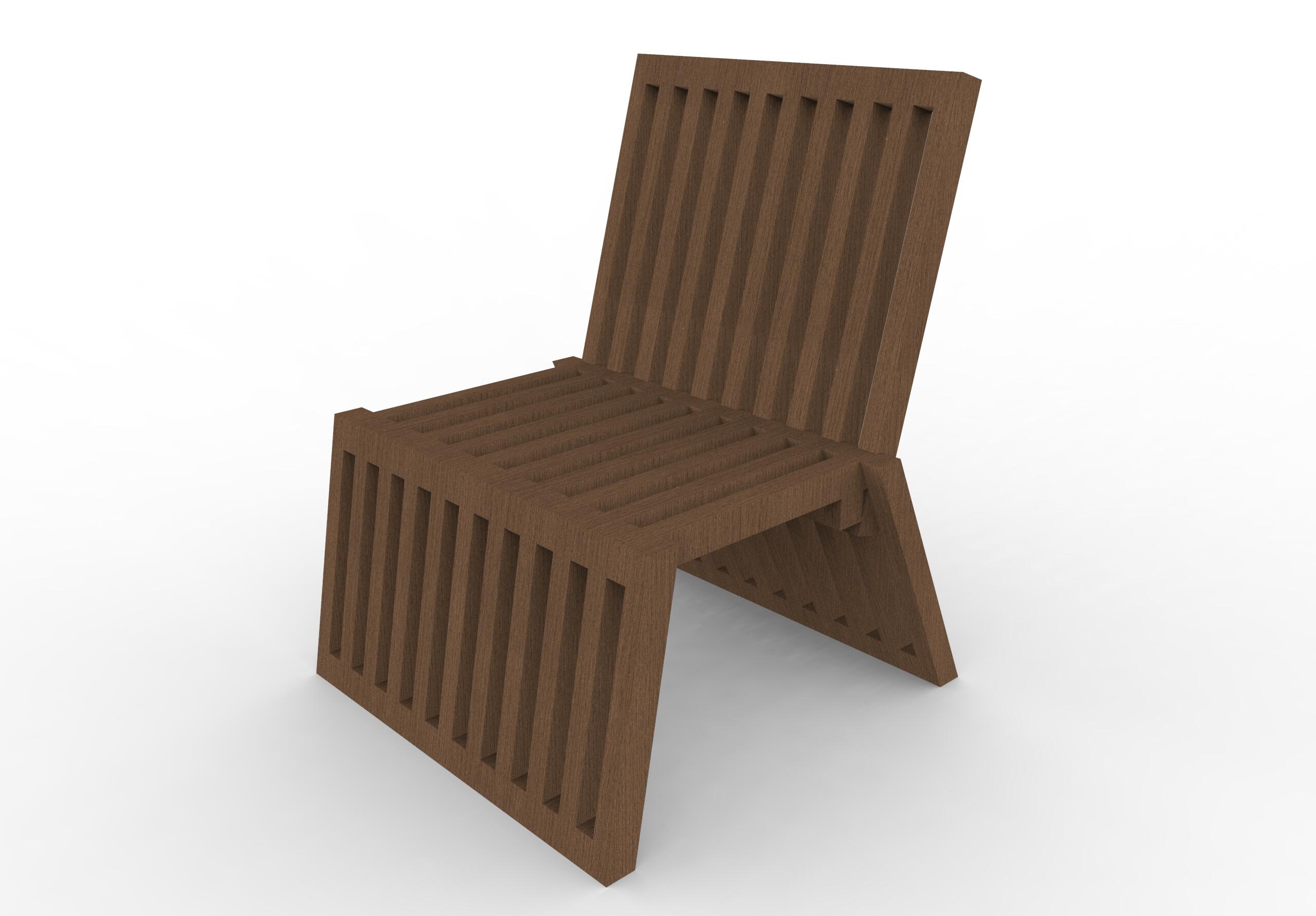 Silla de exterior de madera lounge marrón