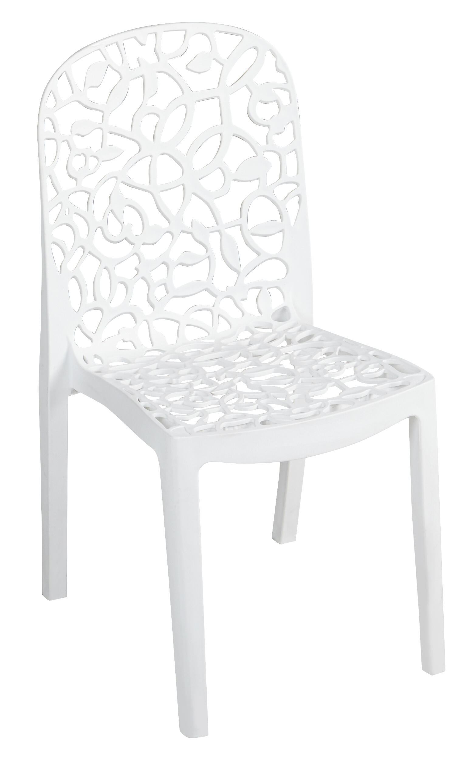 silla de jardin de polipropileno flora blanco