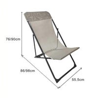 Verdelook Sdraio Pieghevole In Metallo Tortora - Serie Infinity 101x63x86cm - Foto 5