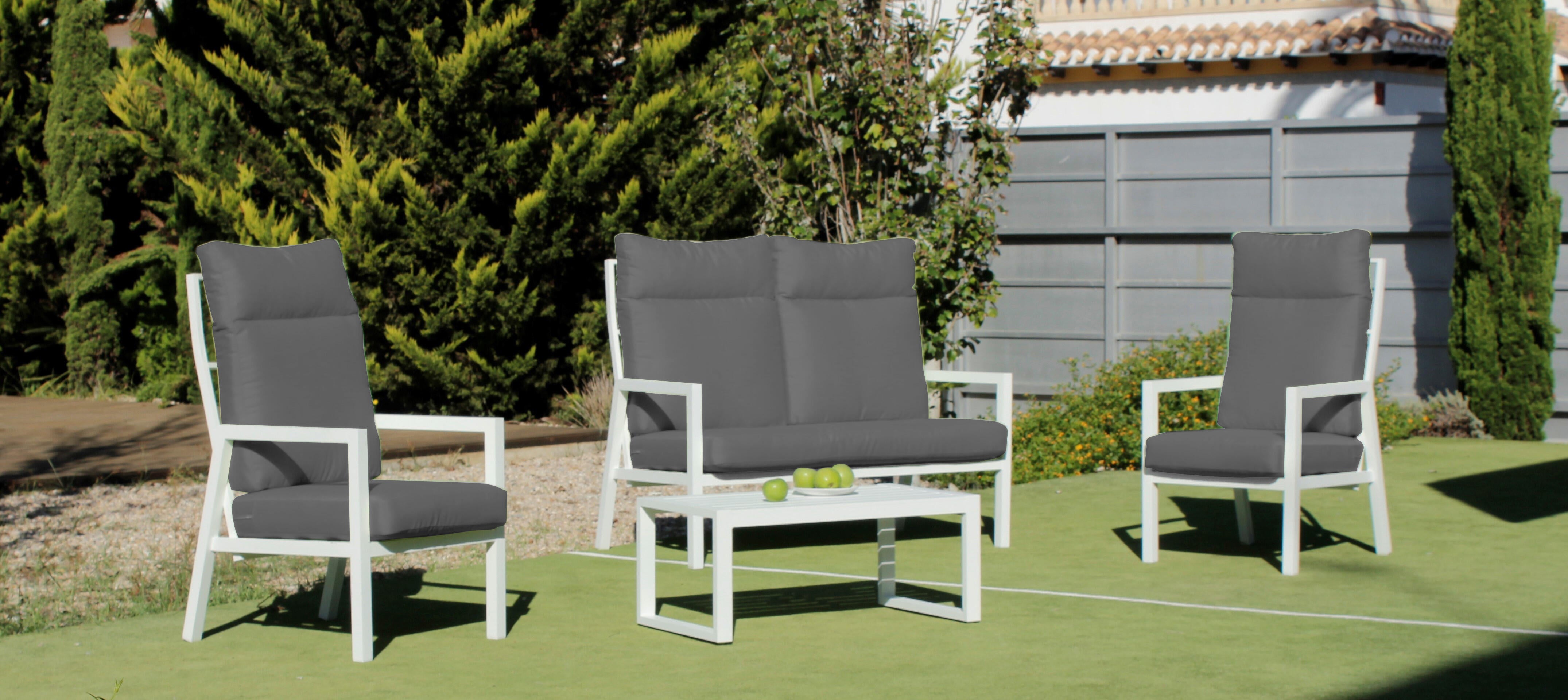 Conjunto de jardín gondola blanco de 4 plazas