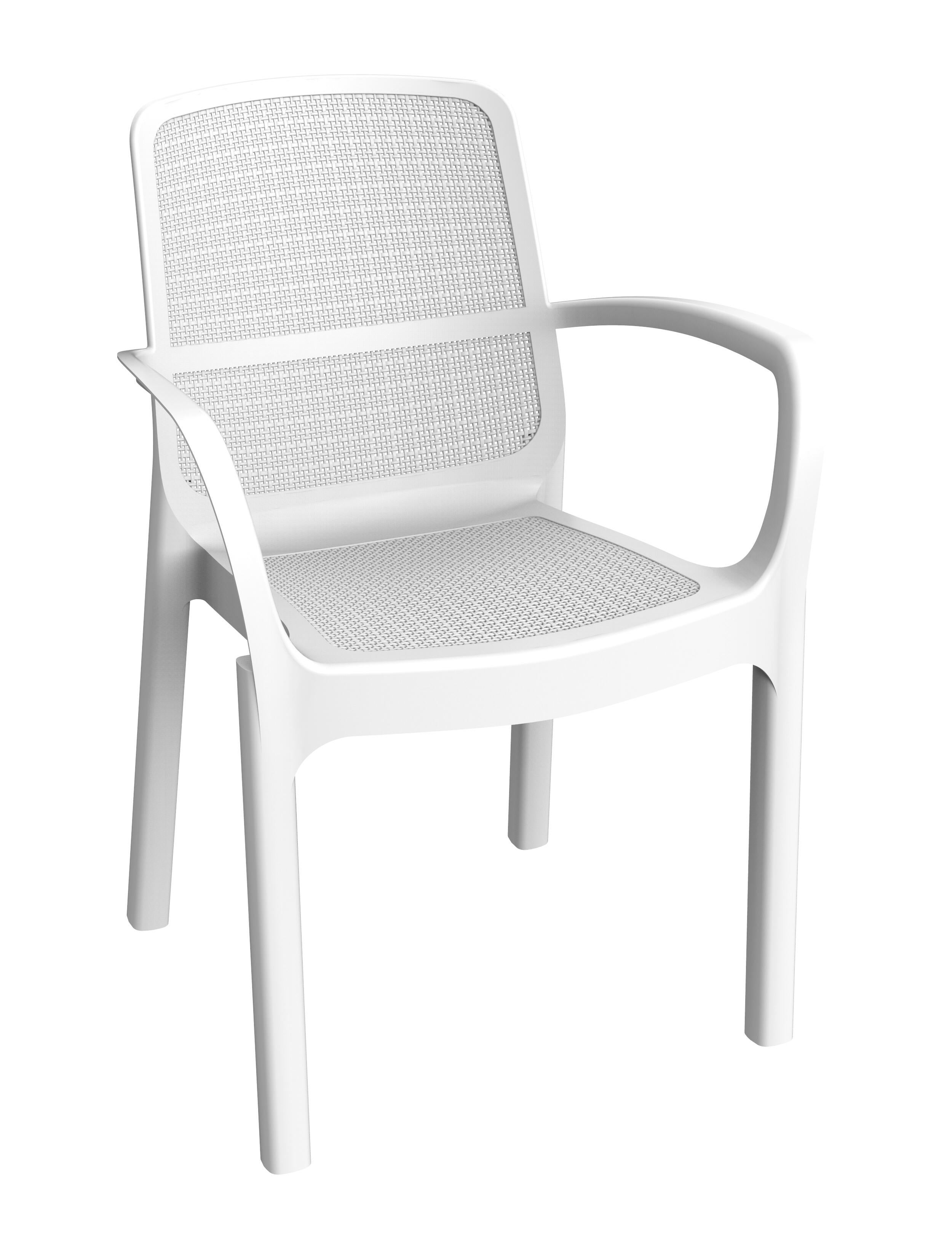 Pack 8 sillas de exterior de resina sirolo blanca