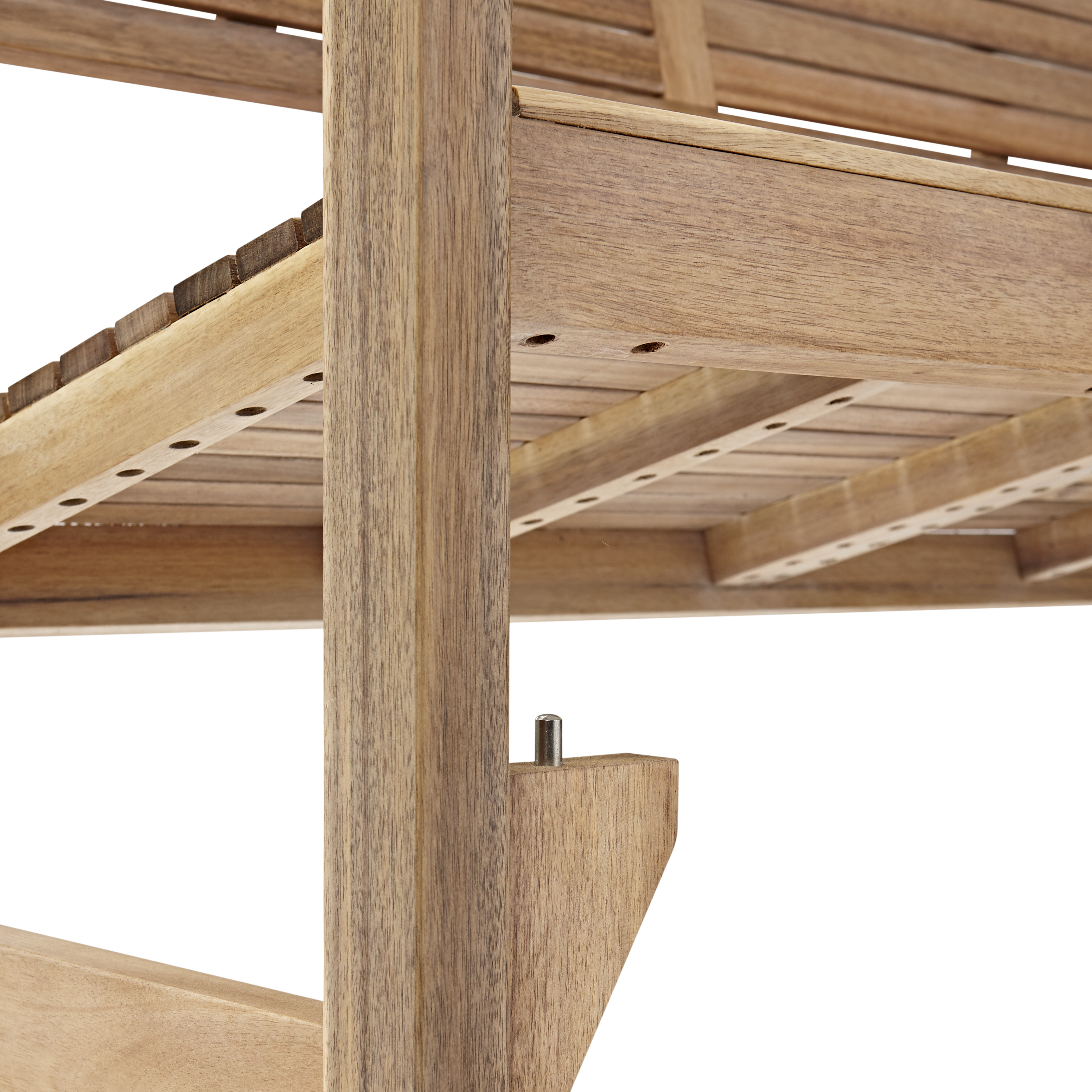 Panca da giardino in acacia con braccioli pieghevole Solaris NATERIAL, 2 posti, seduta beige - 11