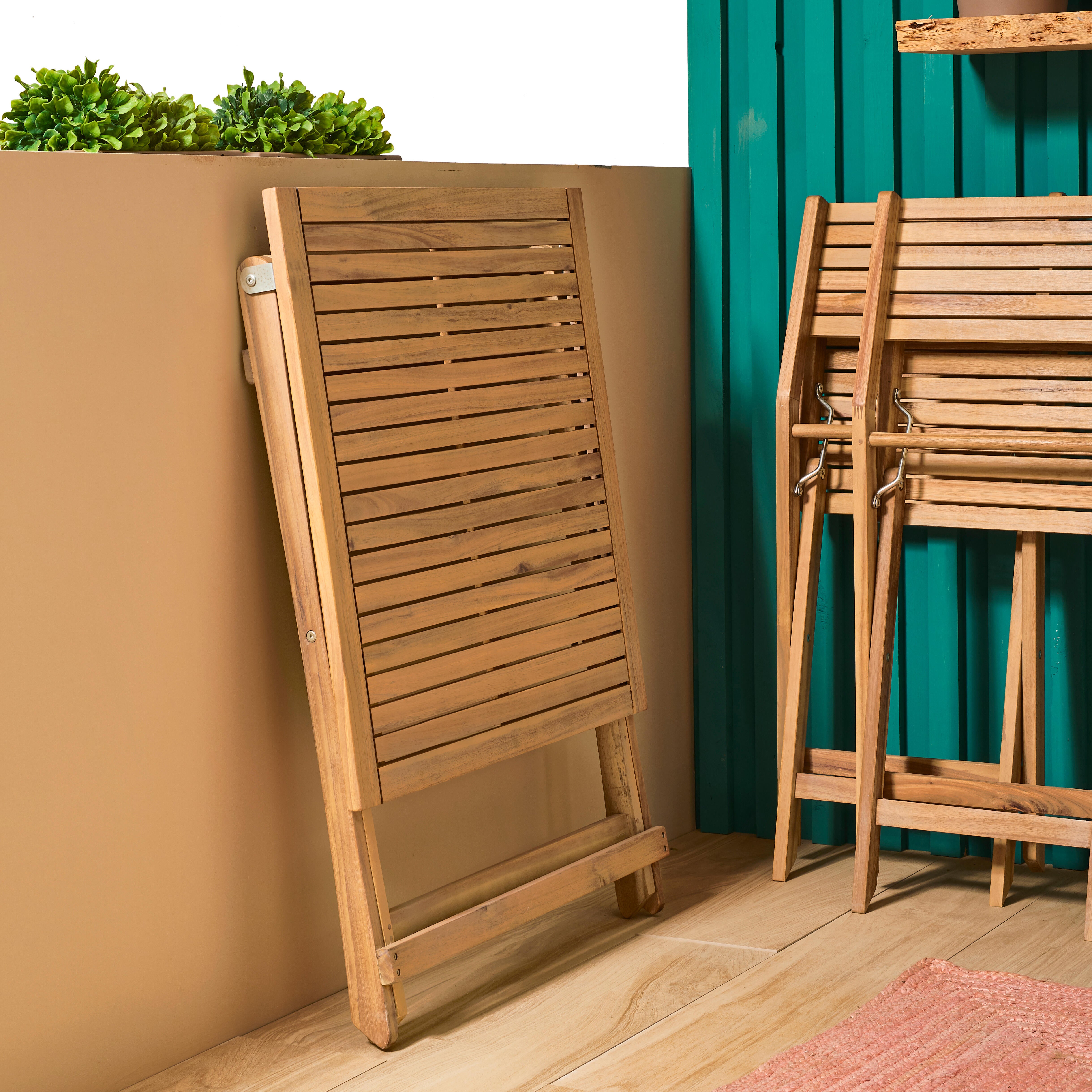 Mesa de madeira NATERIAL SOLIS ORIGAMI 70X70CM ACACIA - 15