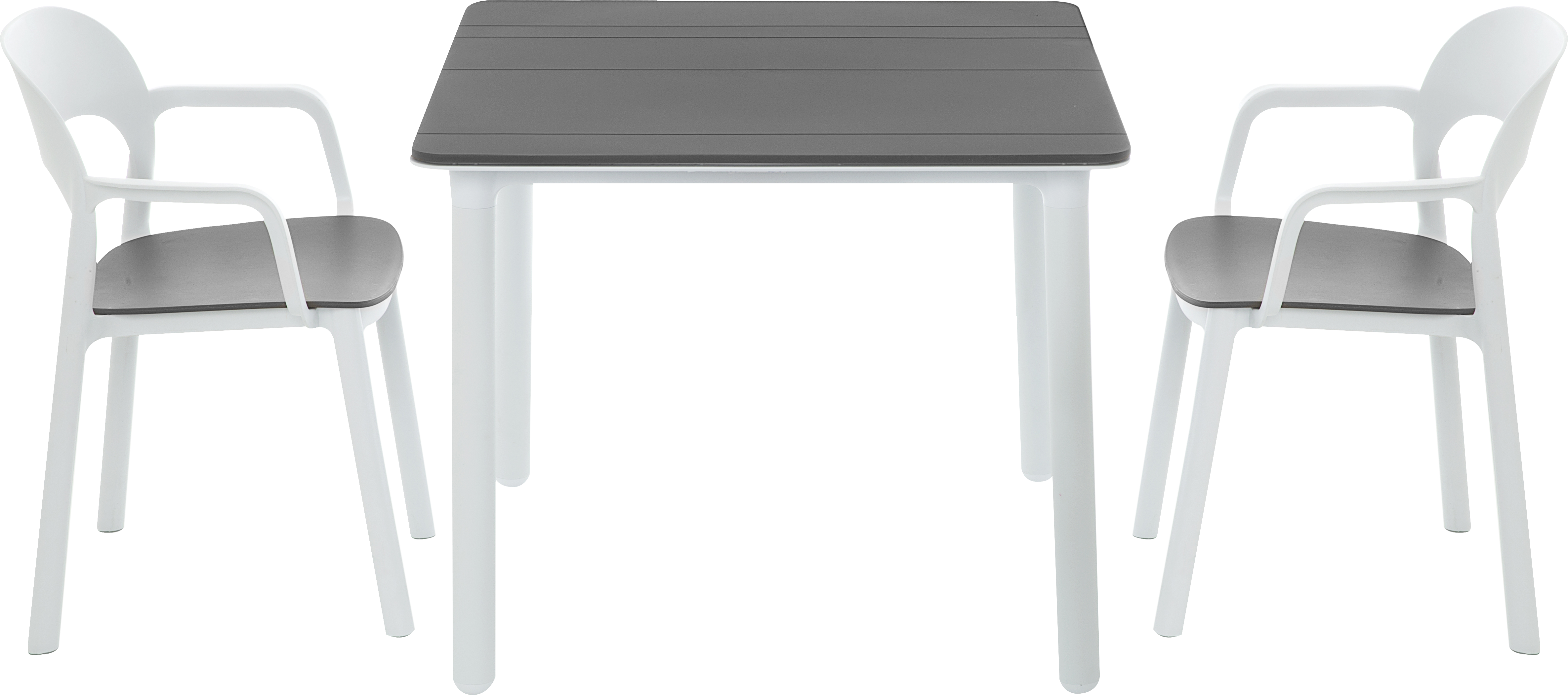 Mesa de jardín de comedor de polipropileno Noa blanco de 90x74x90 cm - 6