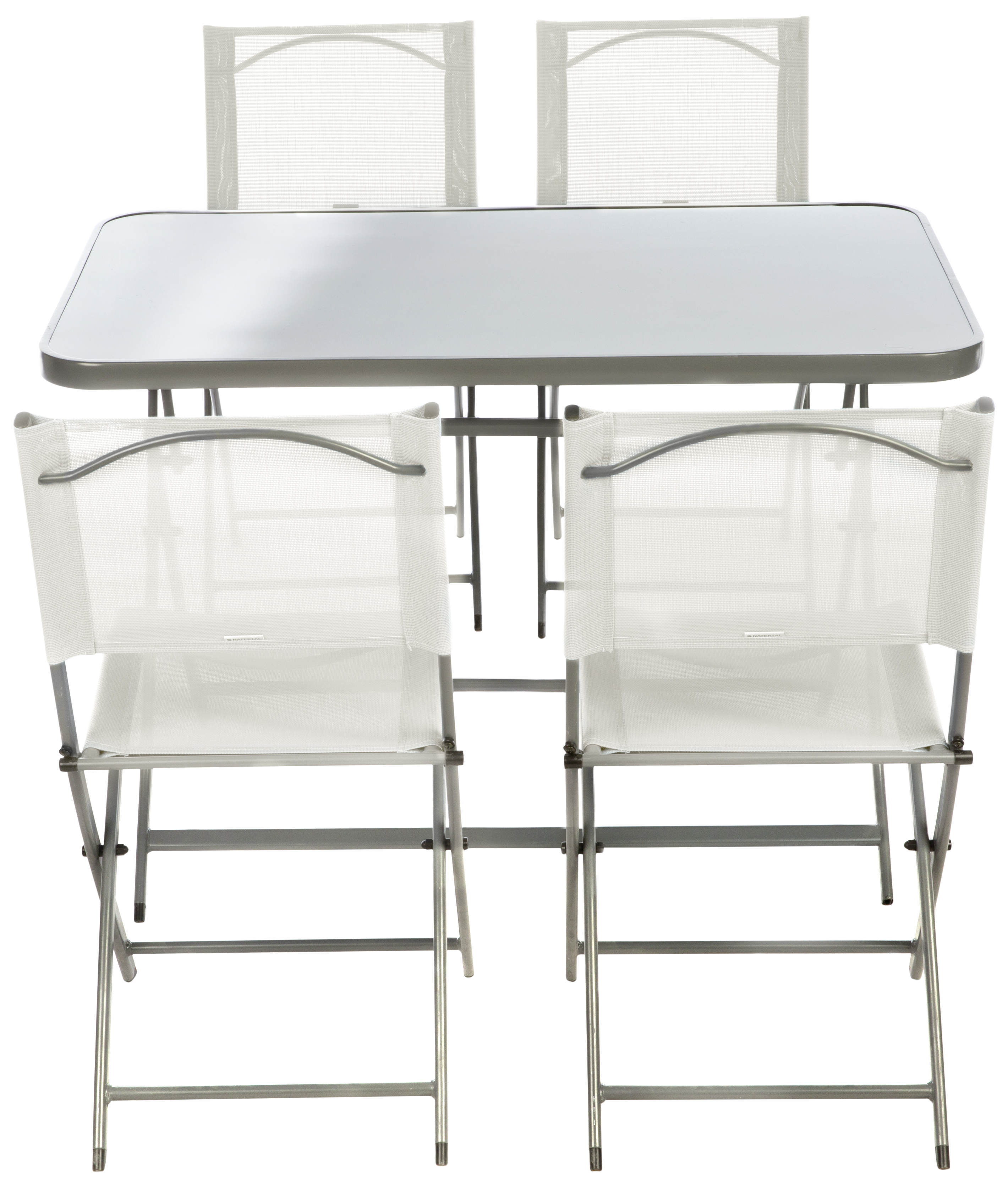 Mesa de jardín plegable de acero Emys gris de 70x110x72 cm - 40