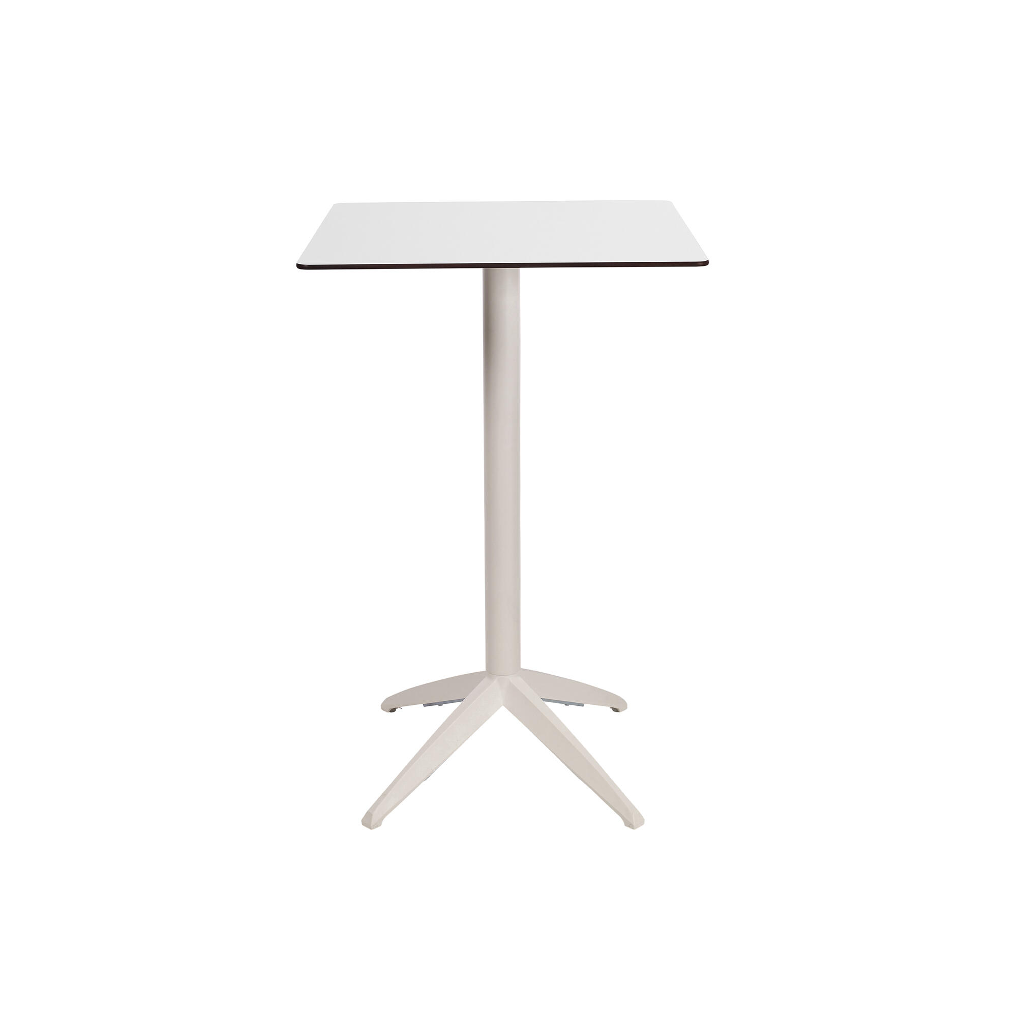 Mesa alta de aluminio quatro high fix blanca de 70x110x70 cm