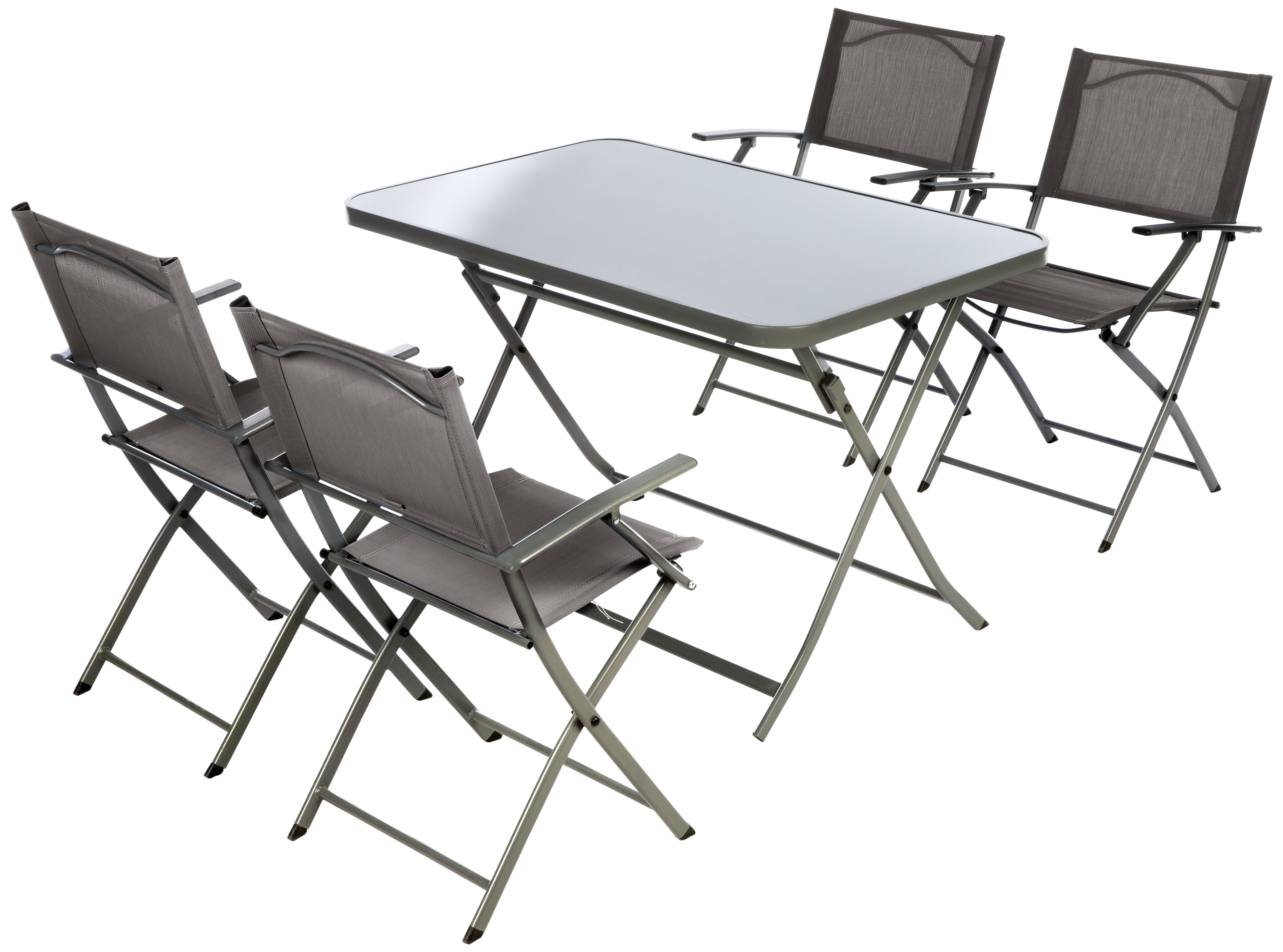 Mesa de jardín plegable de acero Emys gris de 70x110x72 cm - 20