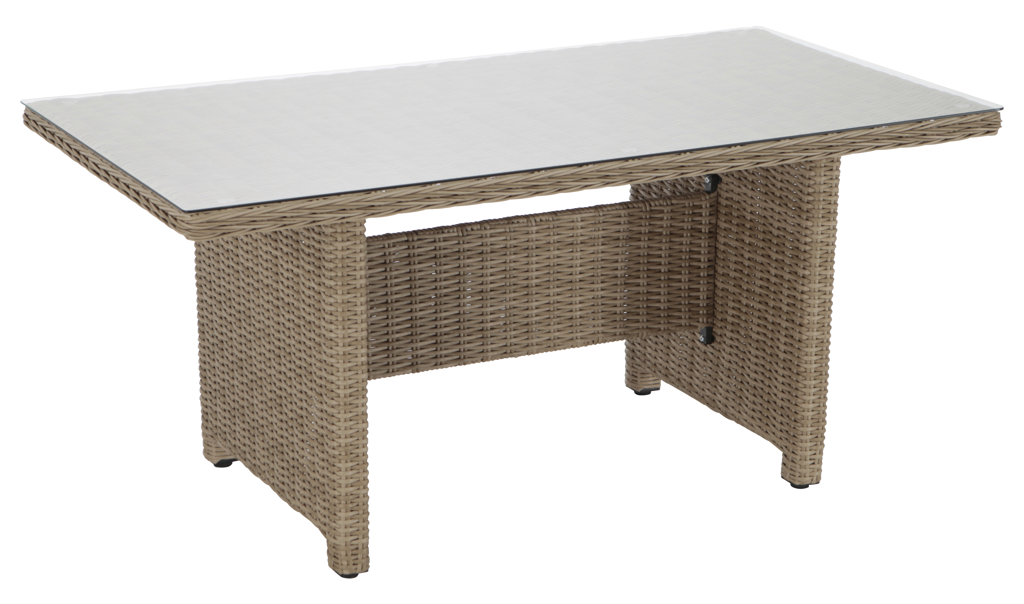 Mesa alta de jardín de comedor de aluminio costa rica beige de 150x69x80 cm