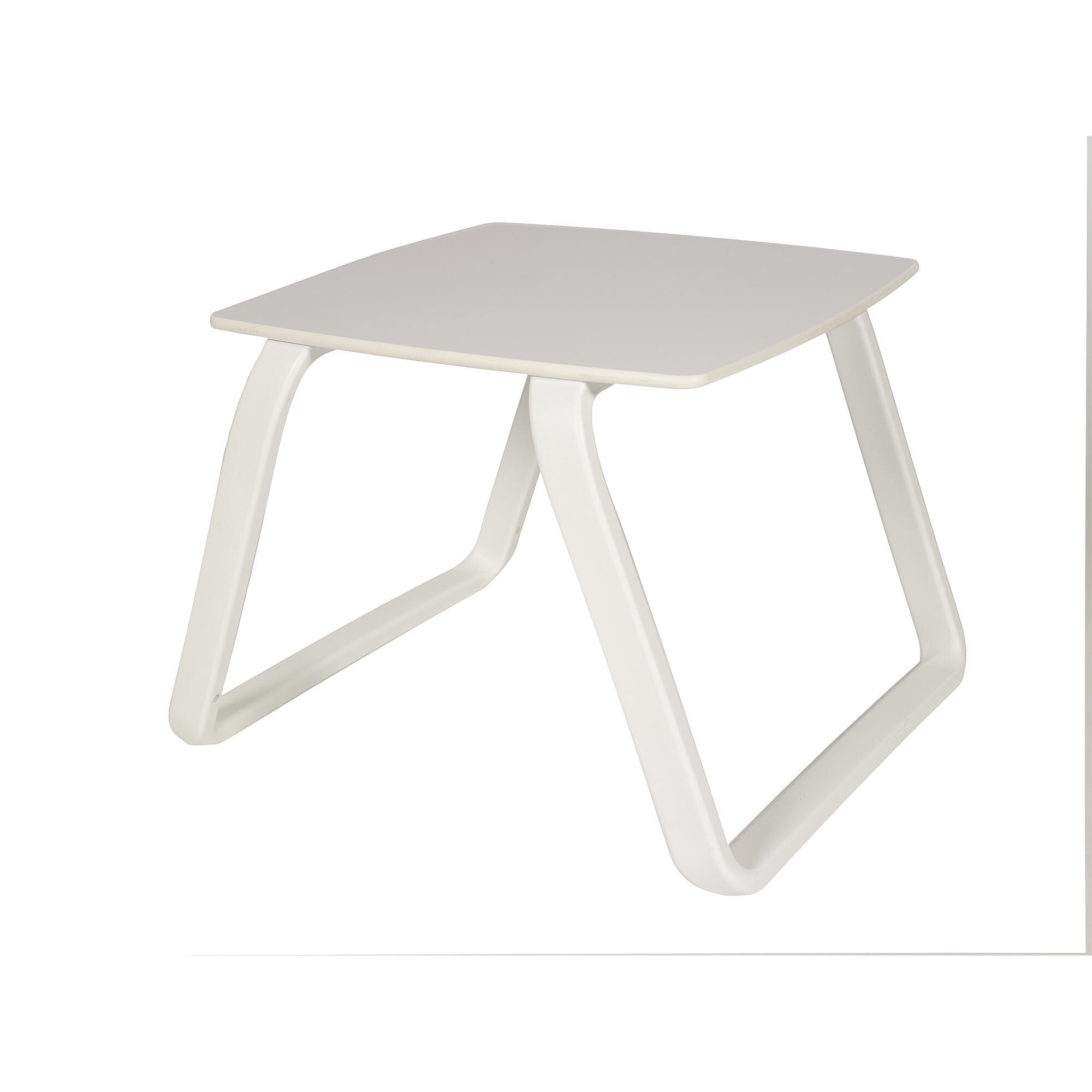 Mesa auxiliar de jardín de polipropileno vila blanca de 54.8x38.6x49 cm