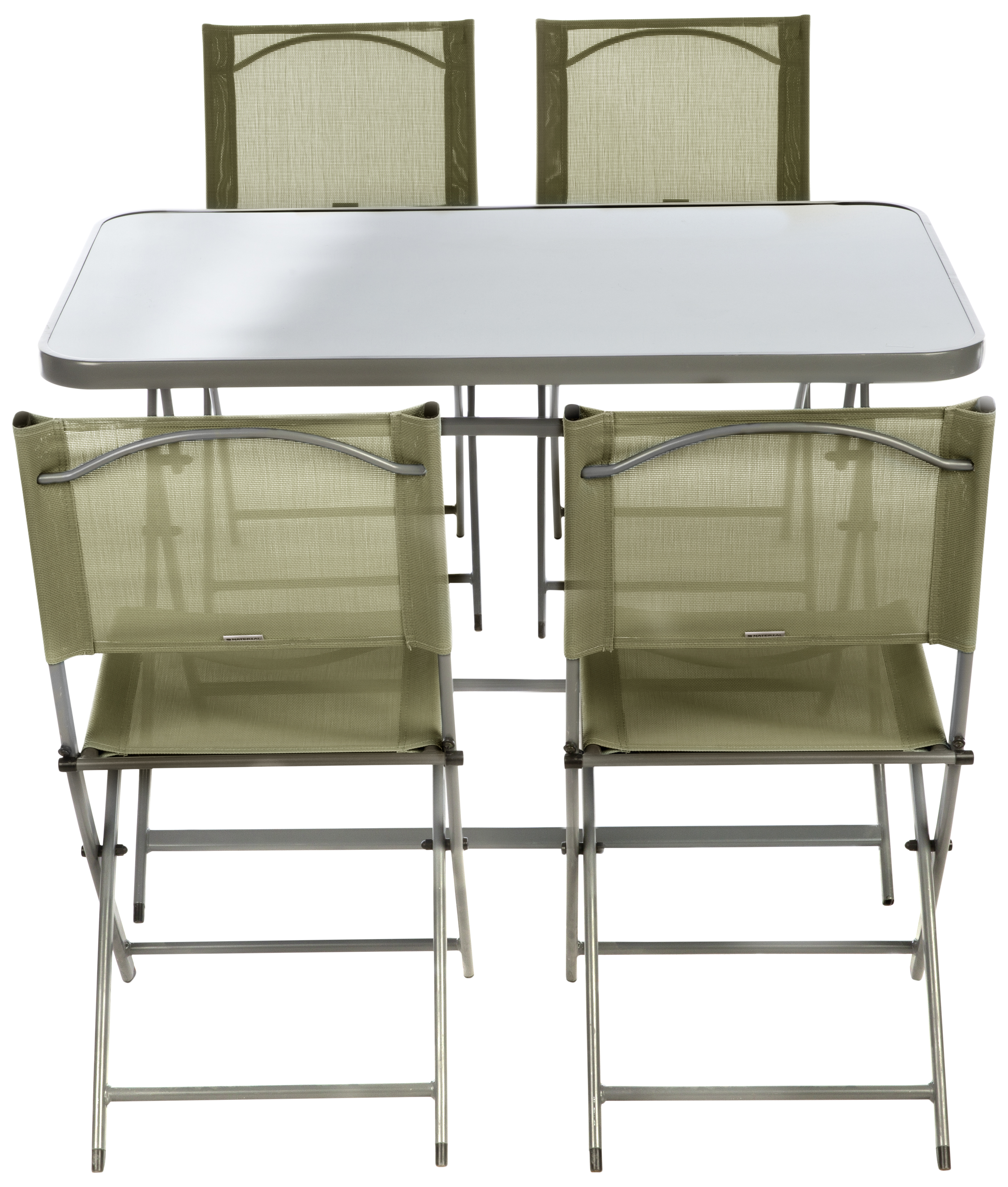 Mesa de jardín plegable de acero Emys gris de 70x110x72 cm - 39