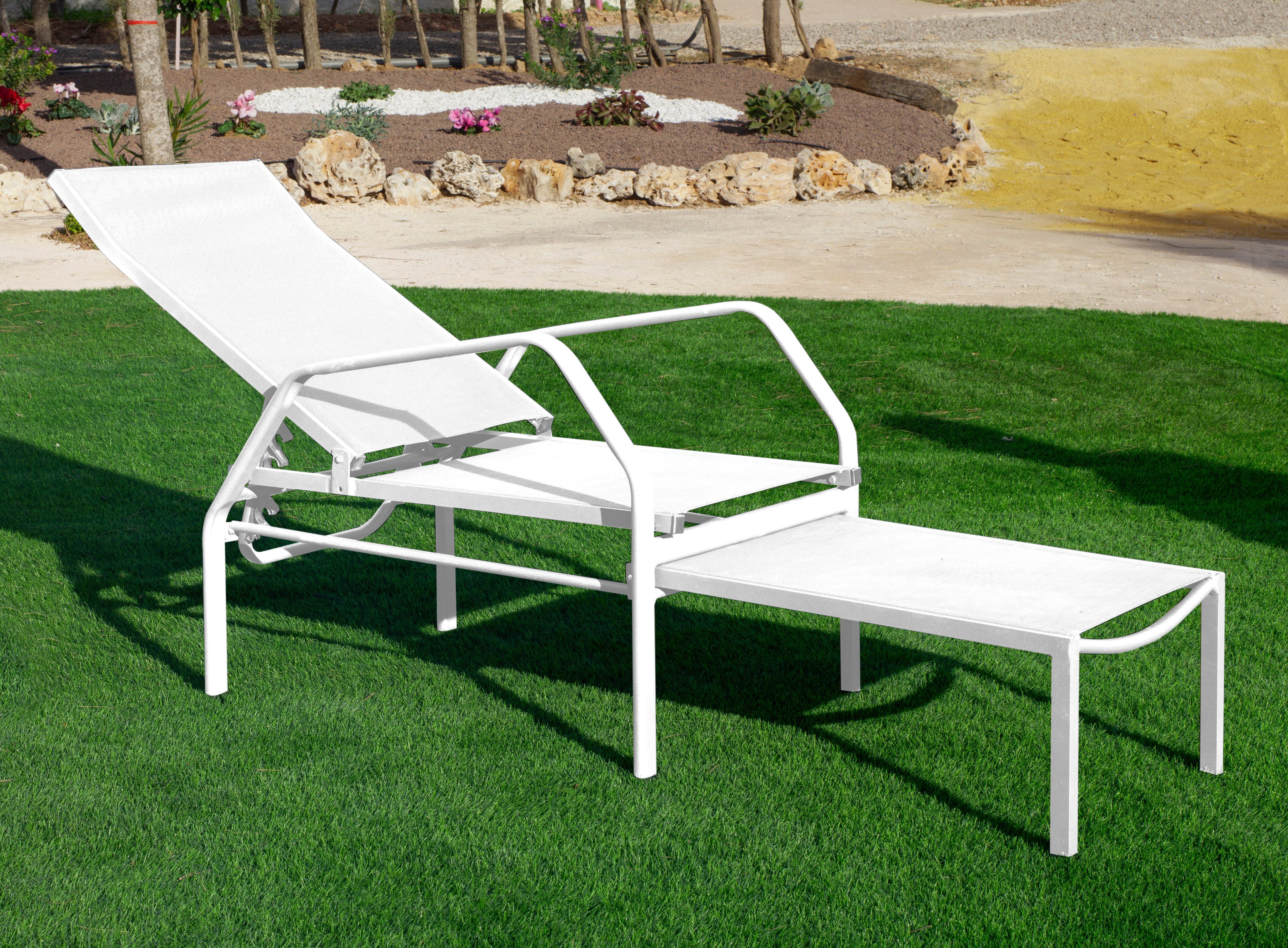 Tumbona de aluminio galaica en color blanco