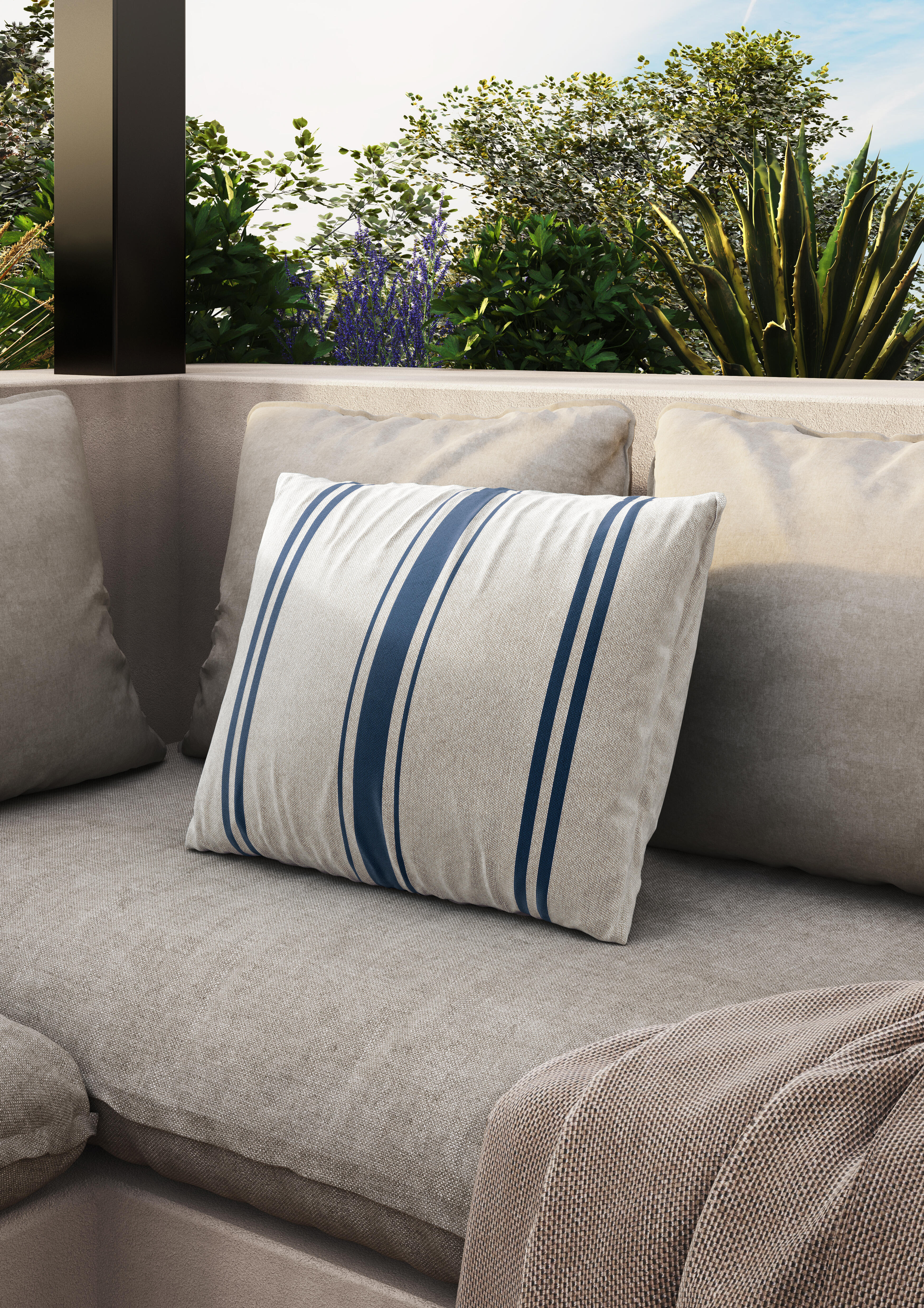 Almofada decorativa 45X45CM RISCAS AZUL - 3
