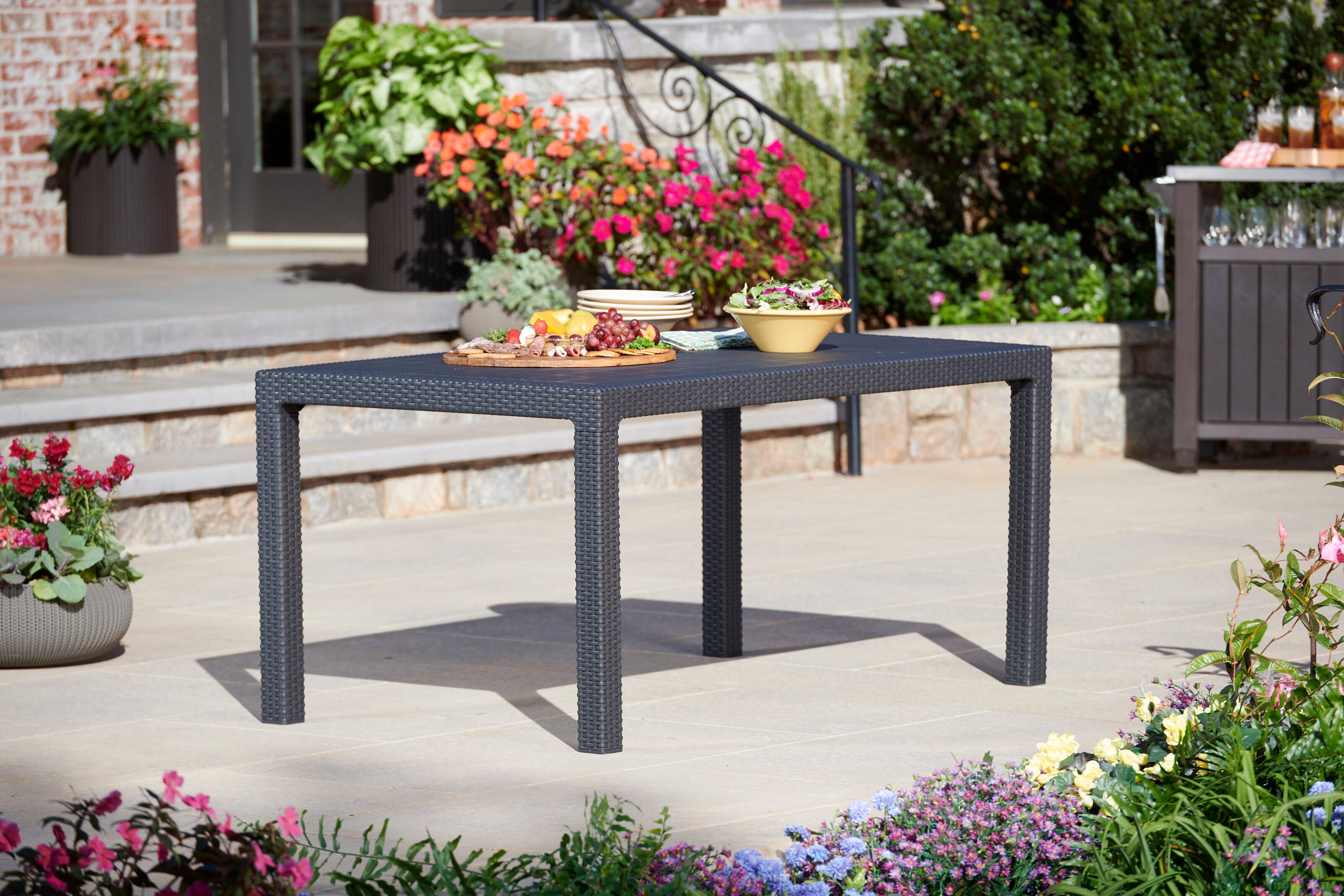 Mesa de refeição em resina 161x95 cm antracite Keter Melody - 6