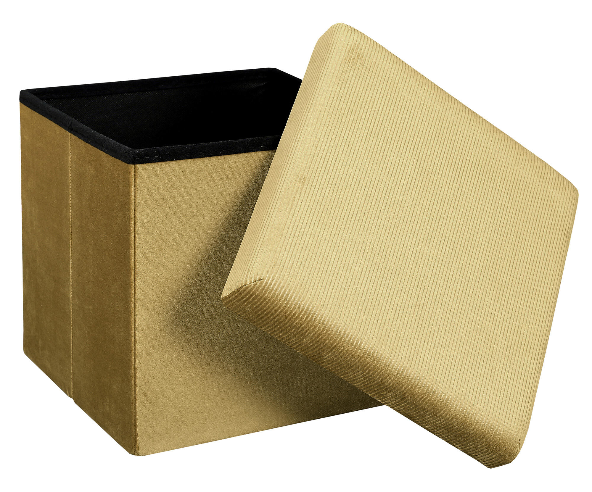 The Home Deco Factory  Puff Plegable Almacenaje Cuadrado Color 38X38 Cm (Anchoxalto) Amarillo , Leroy Merlin