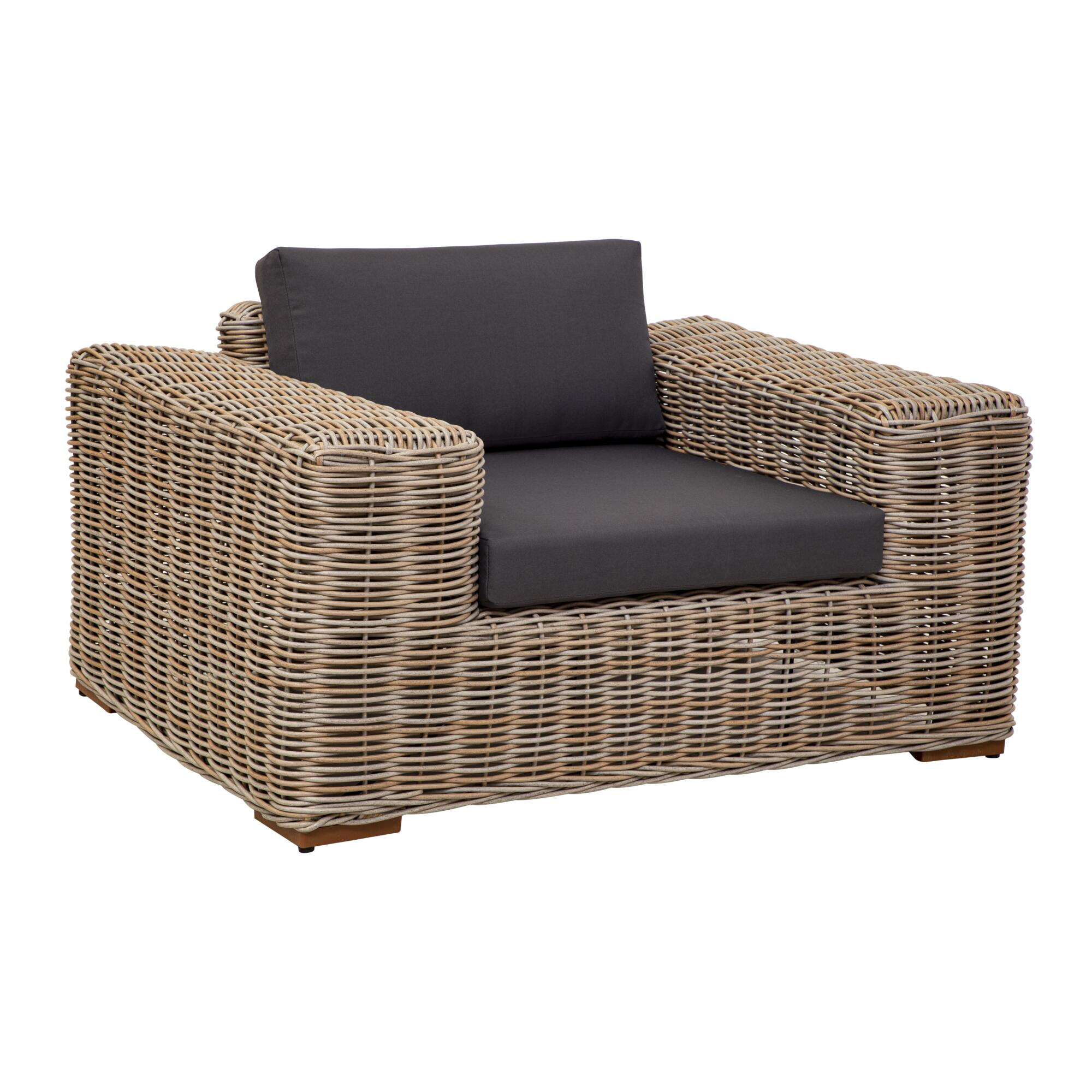 Sillón de jardín con cojín de aluminio y ratán kenia ii antracita